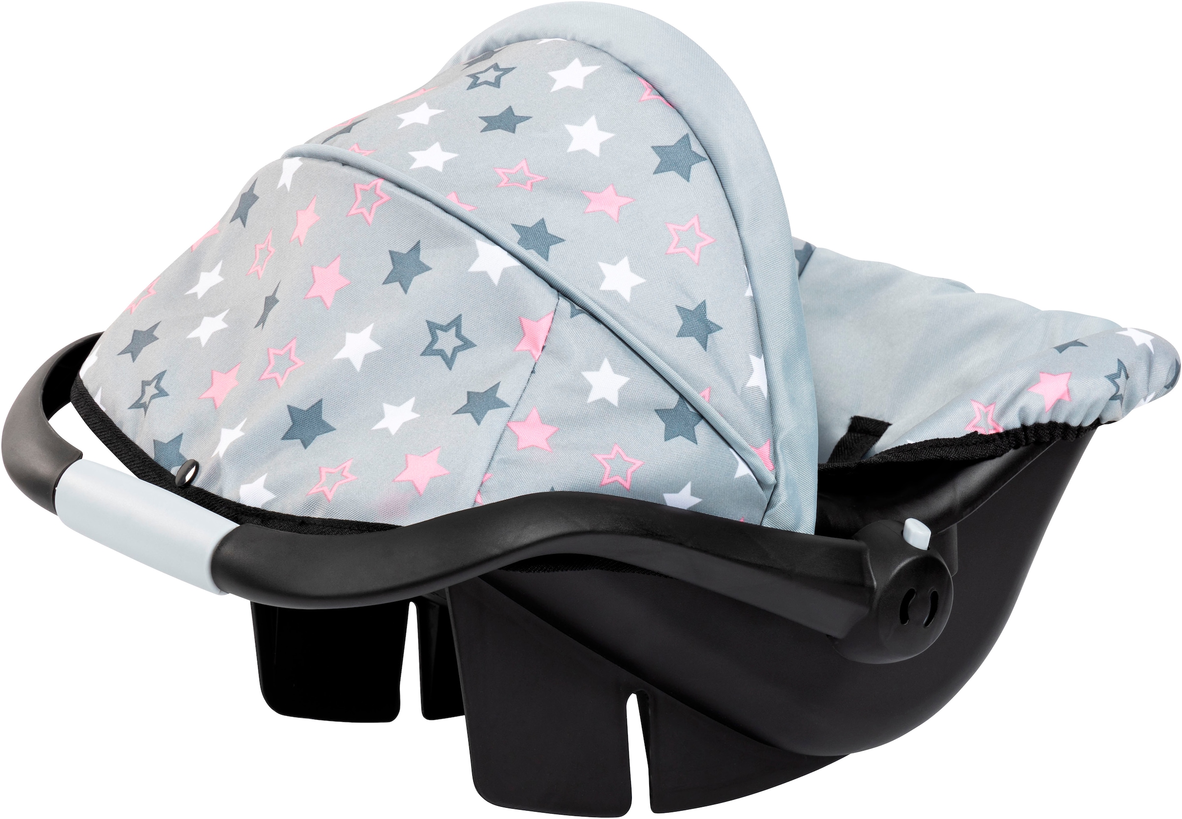 Bayer Siège de voiture de poupée »rosa/goldfarben Schleife« mit Dach