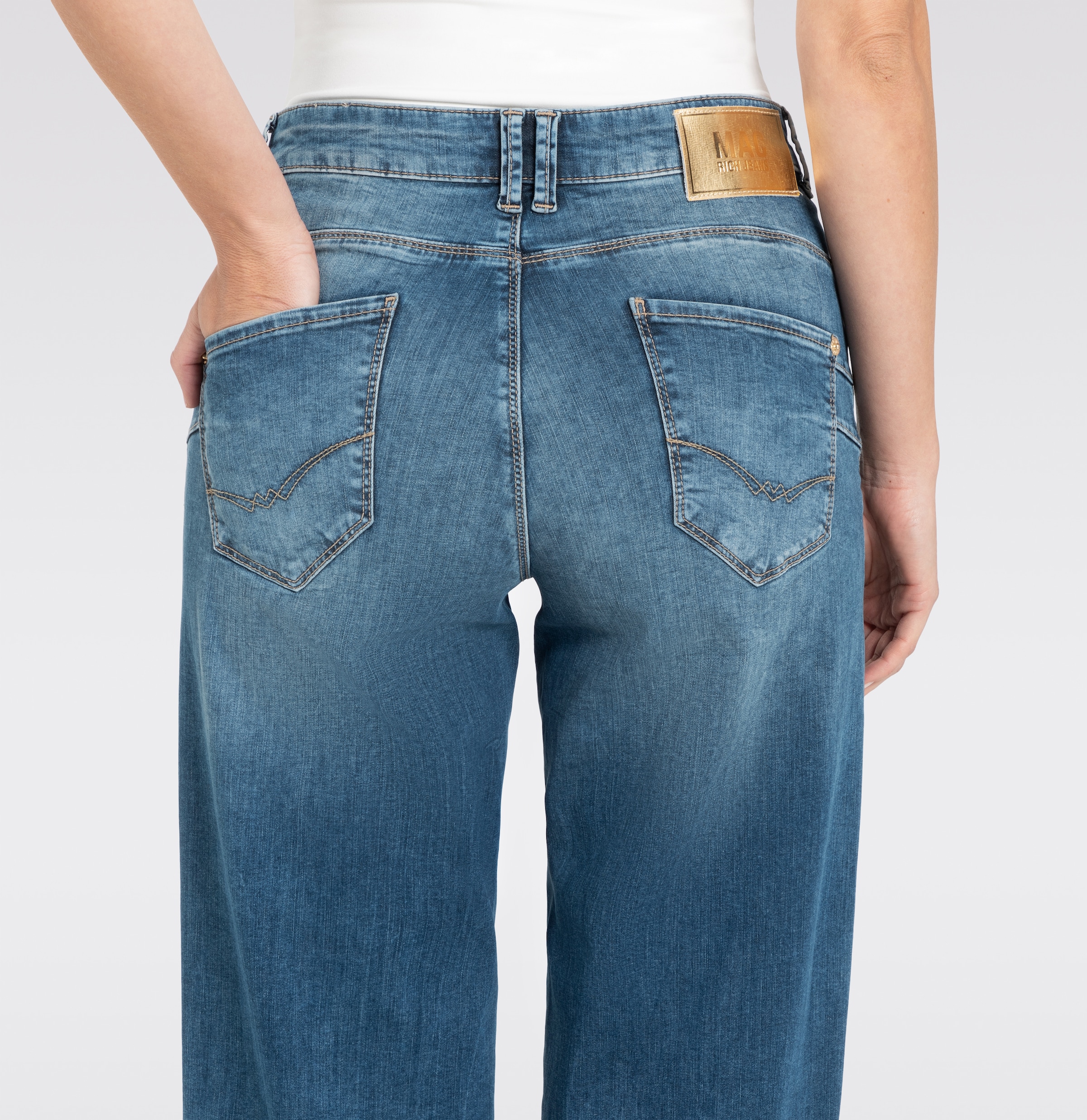 MAC Jeans stretch »RICH PALAZZO« Naht-Details an den Gesässtaschen