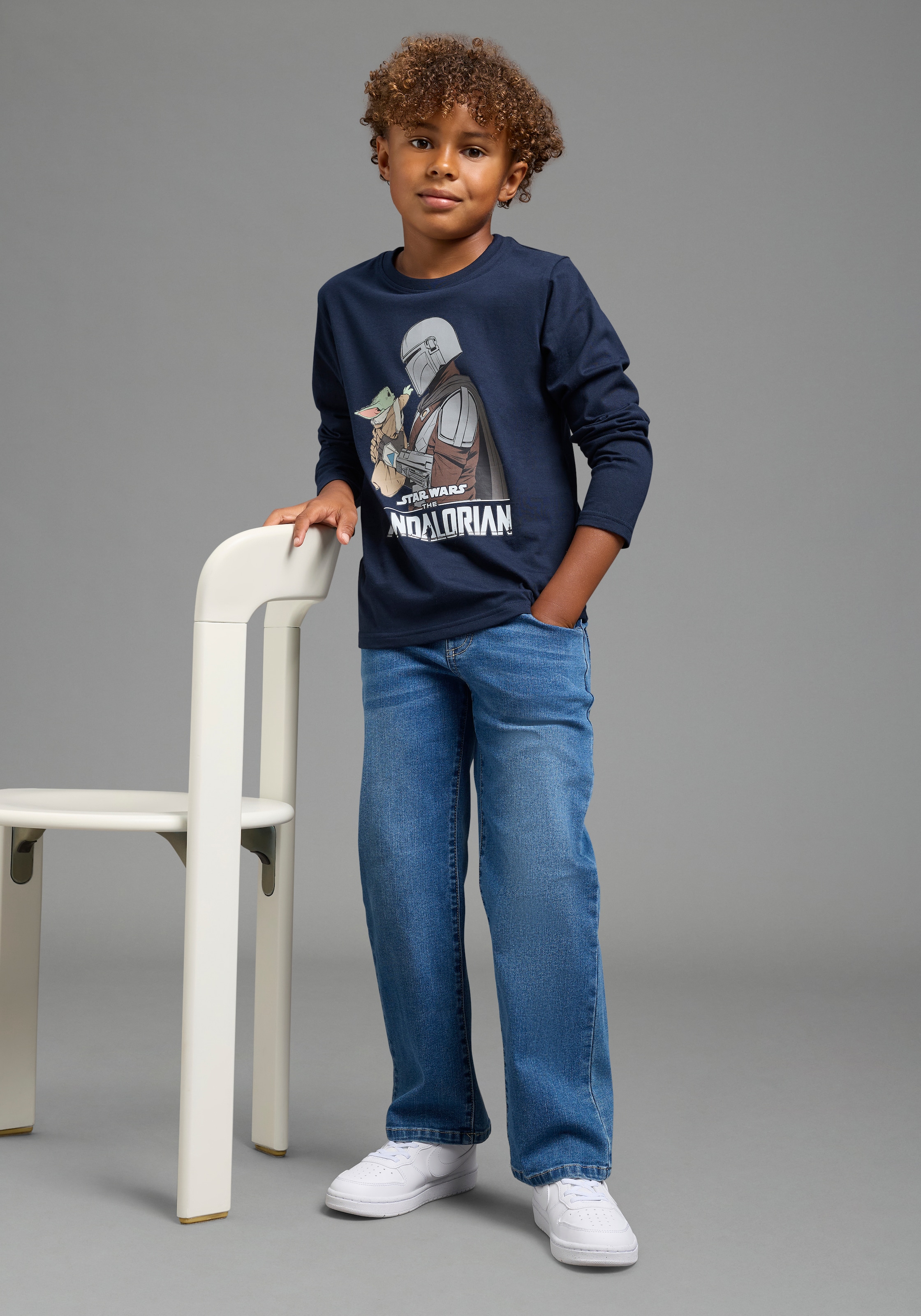 KIDSWORLD Langarmshirt »STAR WARS: MANDALORIAN Shirt, Disney« Disney-Shirt, normale Schnittform, Langarm, Basic-Stil