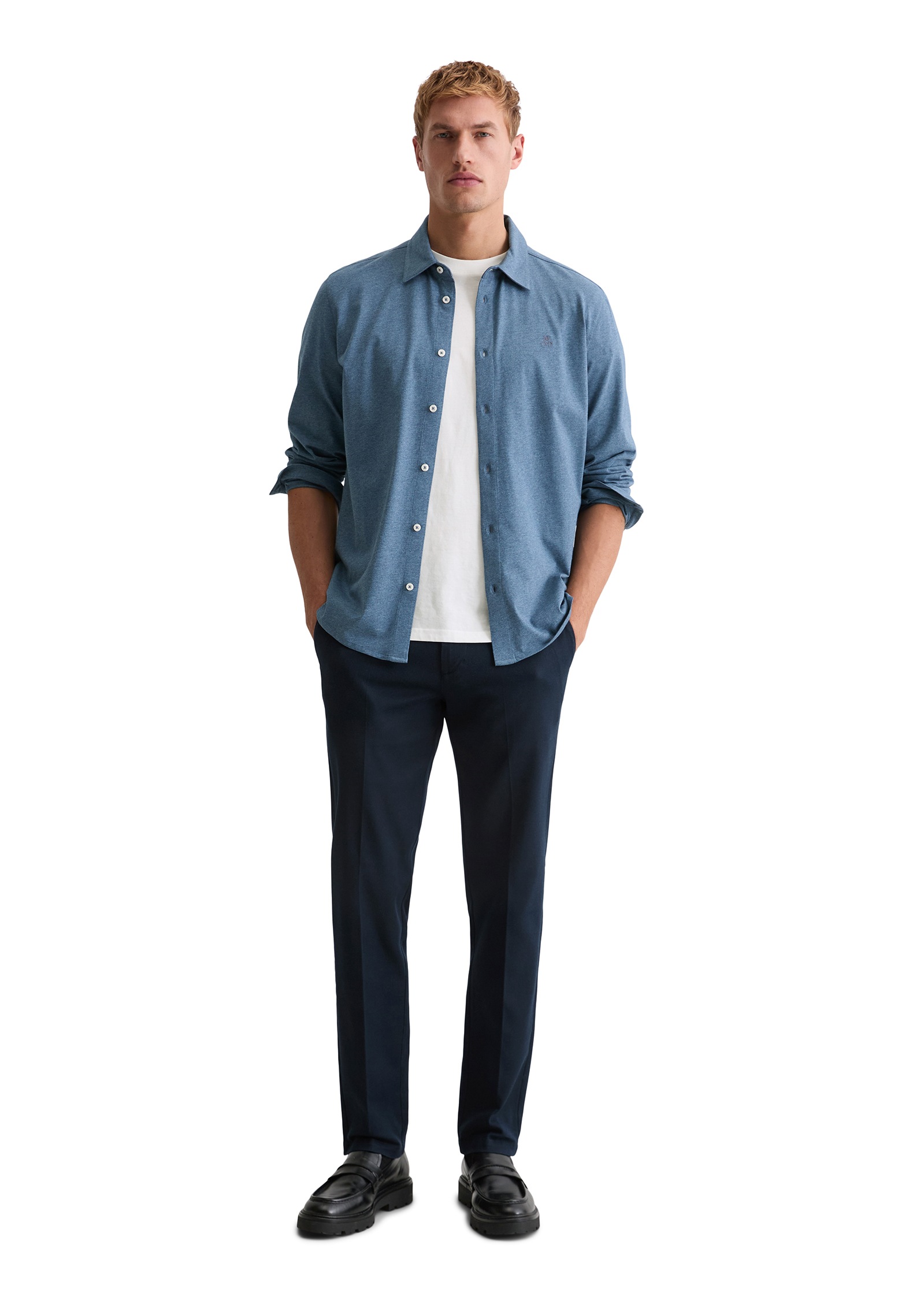 Marc O'Polo Chemise à manches longues »regular fit aus reiner Bio-Baumwolle« Jerseyhemd