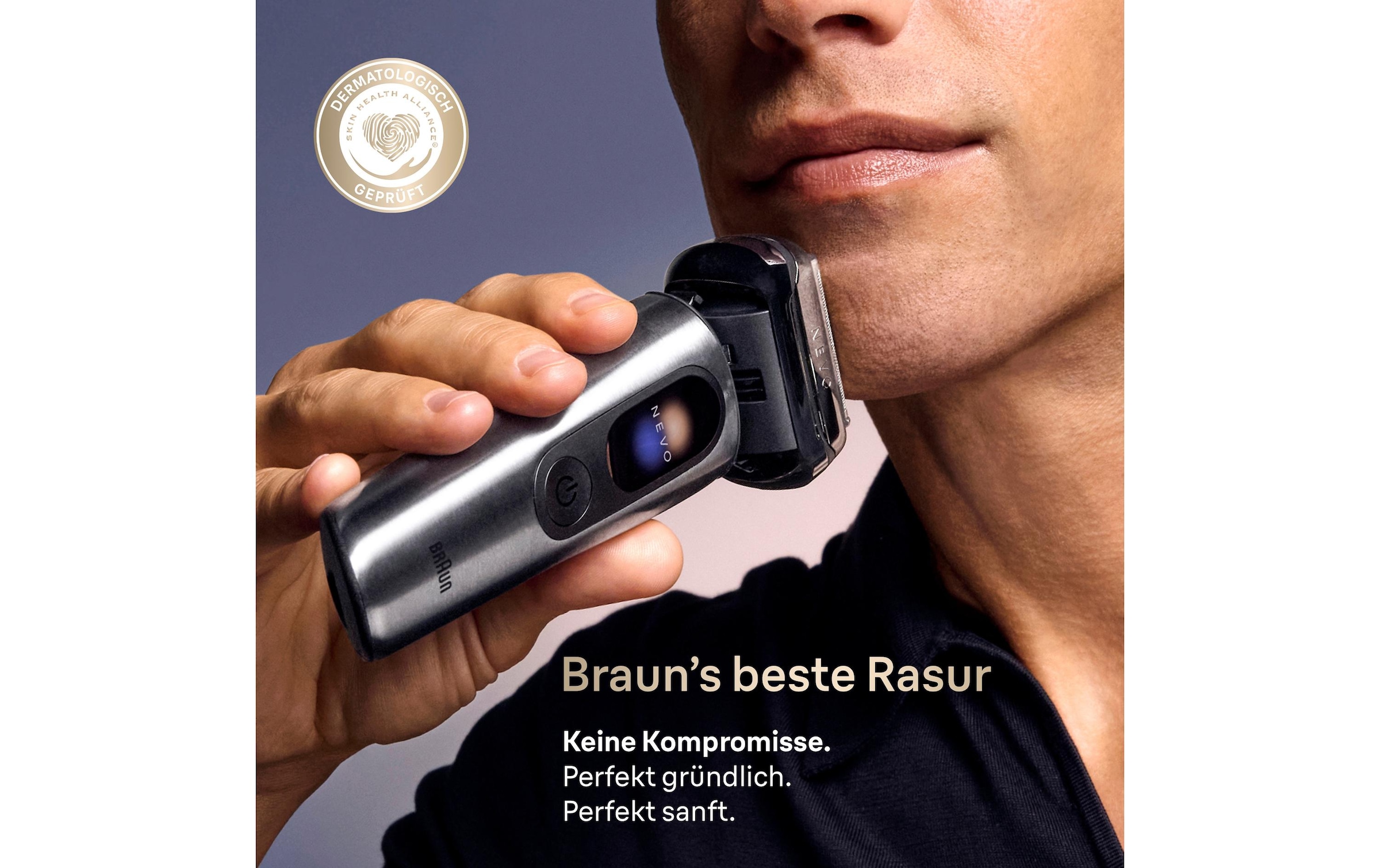 Braun Rasoirs électriques »NEVO 15000cc« station de nettoyage SmartClean Plus Tondeuse de précision intégrée AeroTouch, écran intelligent, système de soin 7-en-1, étui de voyage, argent
