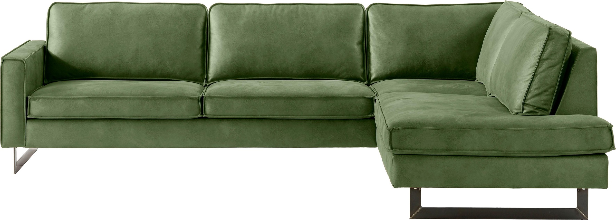 Places of Style Ecksofa »Pinto, 290 cm, Ottomane links / rechts«, Cord, Feincord, Luxus-Microfaser Leder und Chenille
