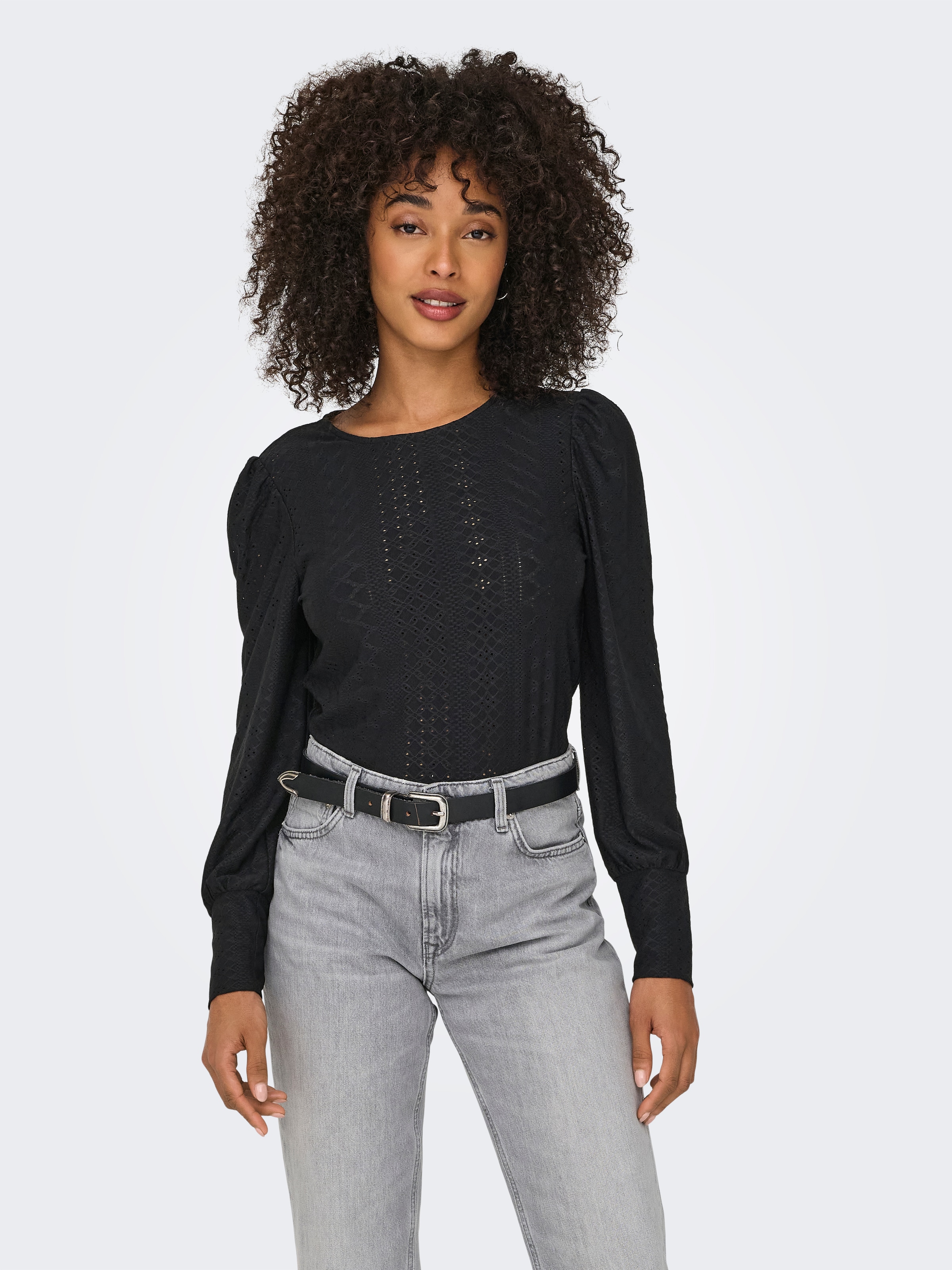 ONLY Blusenshirt »ONLSANDRA L/S PUFF TOP JRS NOOS«