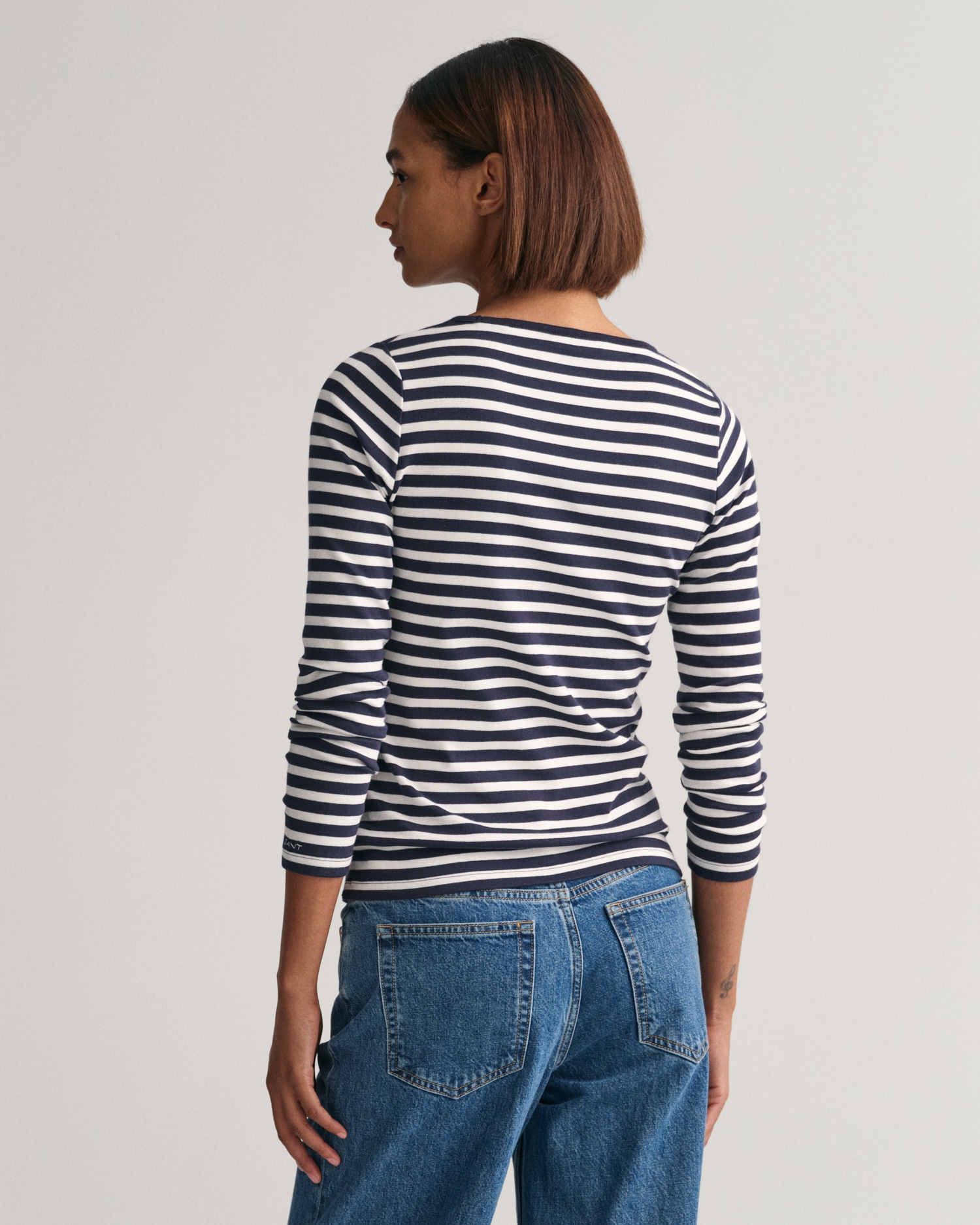 Gant Langarmshirt »SLIM STRIPED 1X1 RIBBED LS T-SHIRT«