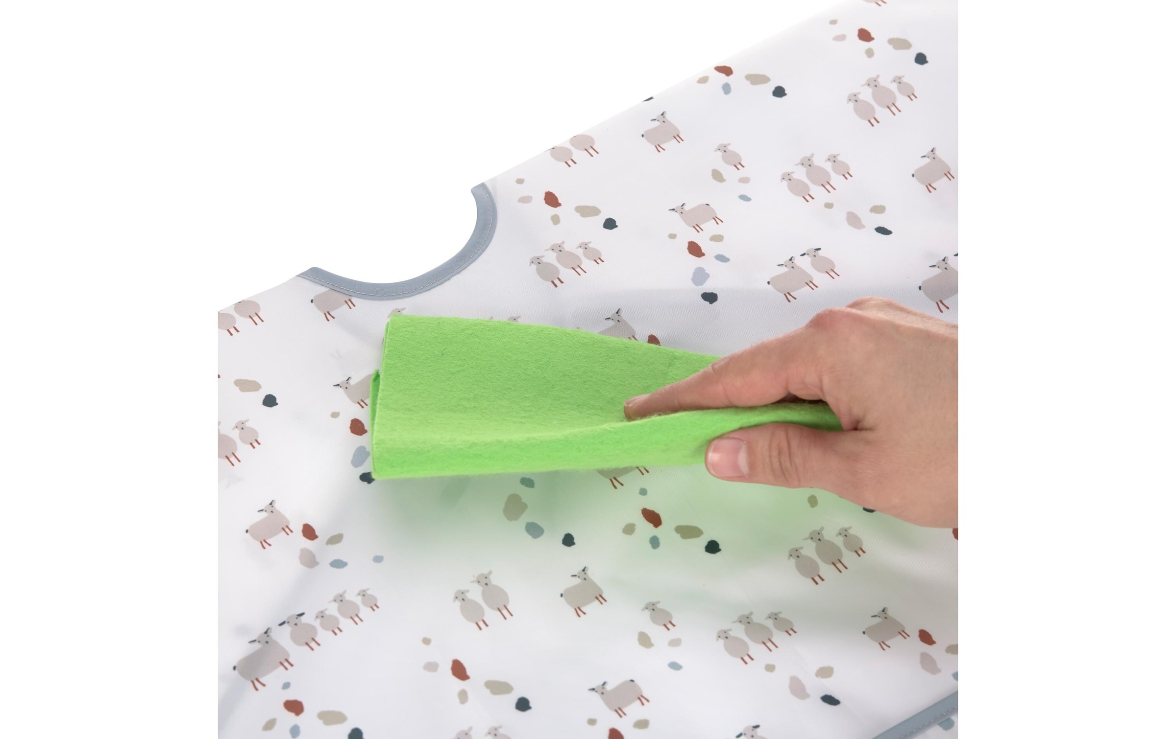 LÄSSIG Lätzchen »Tiny Farmer Schaf 2er Set 80 x 36 cm«, (2x Latzchen)