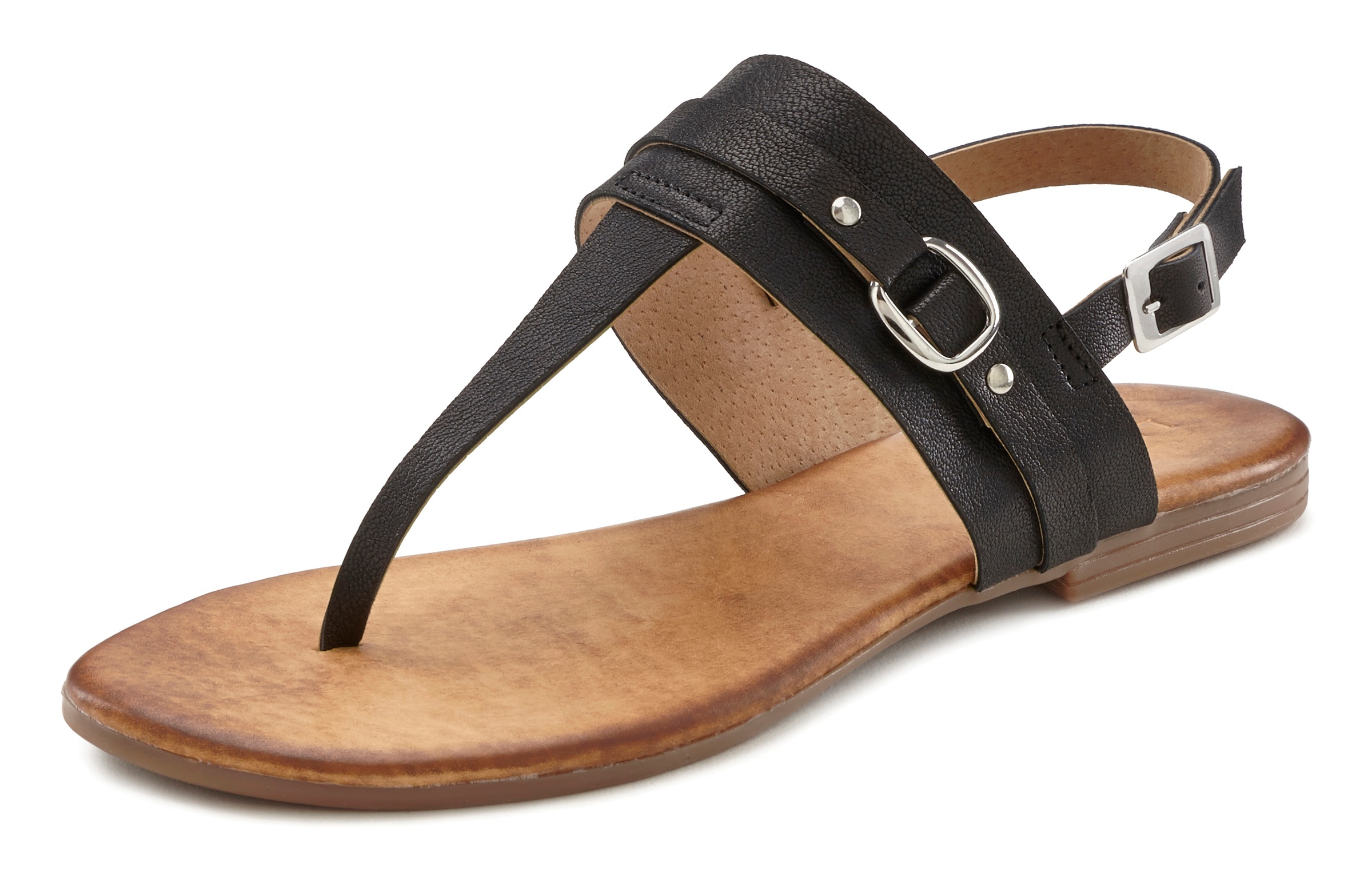 Image of LASCANA Zehentrenner, Sandale aus Leder mit weicher Innensohle bei Ackermann Versand Schweiz