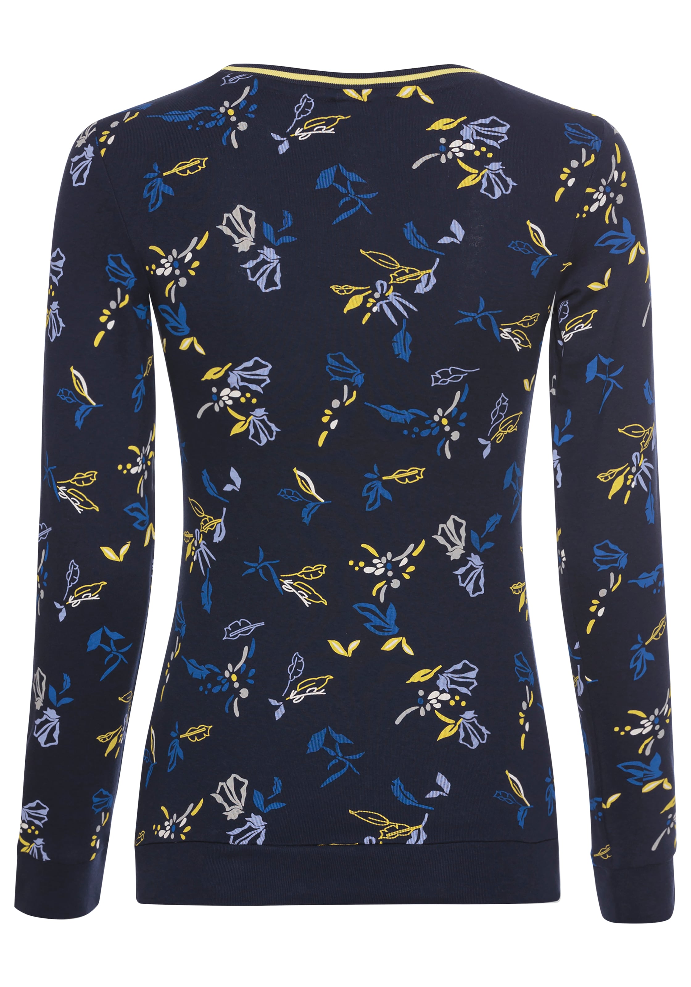 KangaROOS Langarmshirt, mit Allover-Print und Kontrastdetails