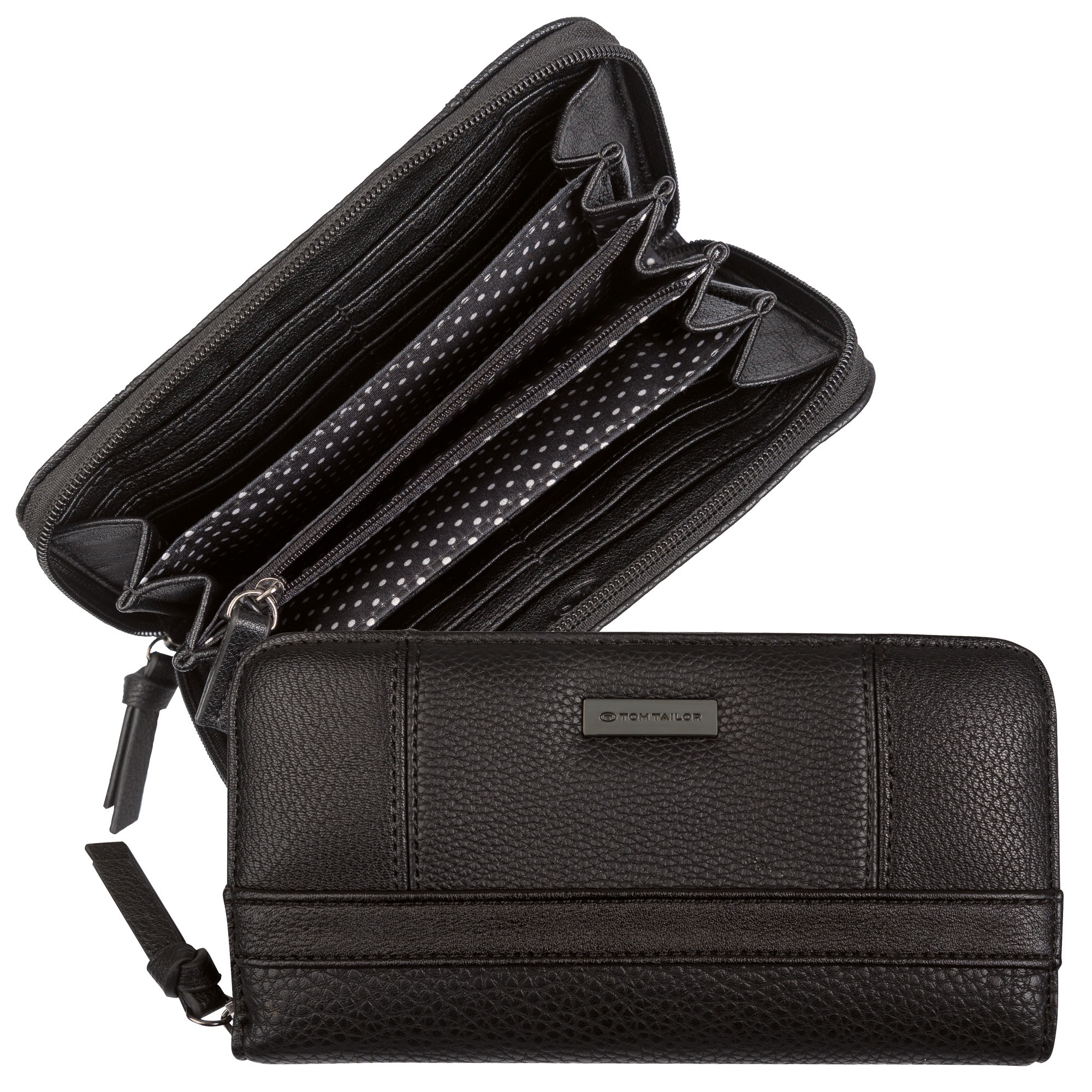 TOM TAILOR Geldbörse "Juna" aus soft genarbtem ledrigen Material mit glänzenden Metall-Accessoires