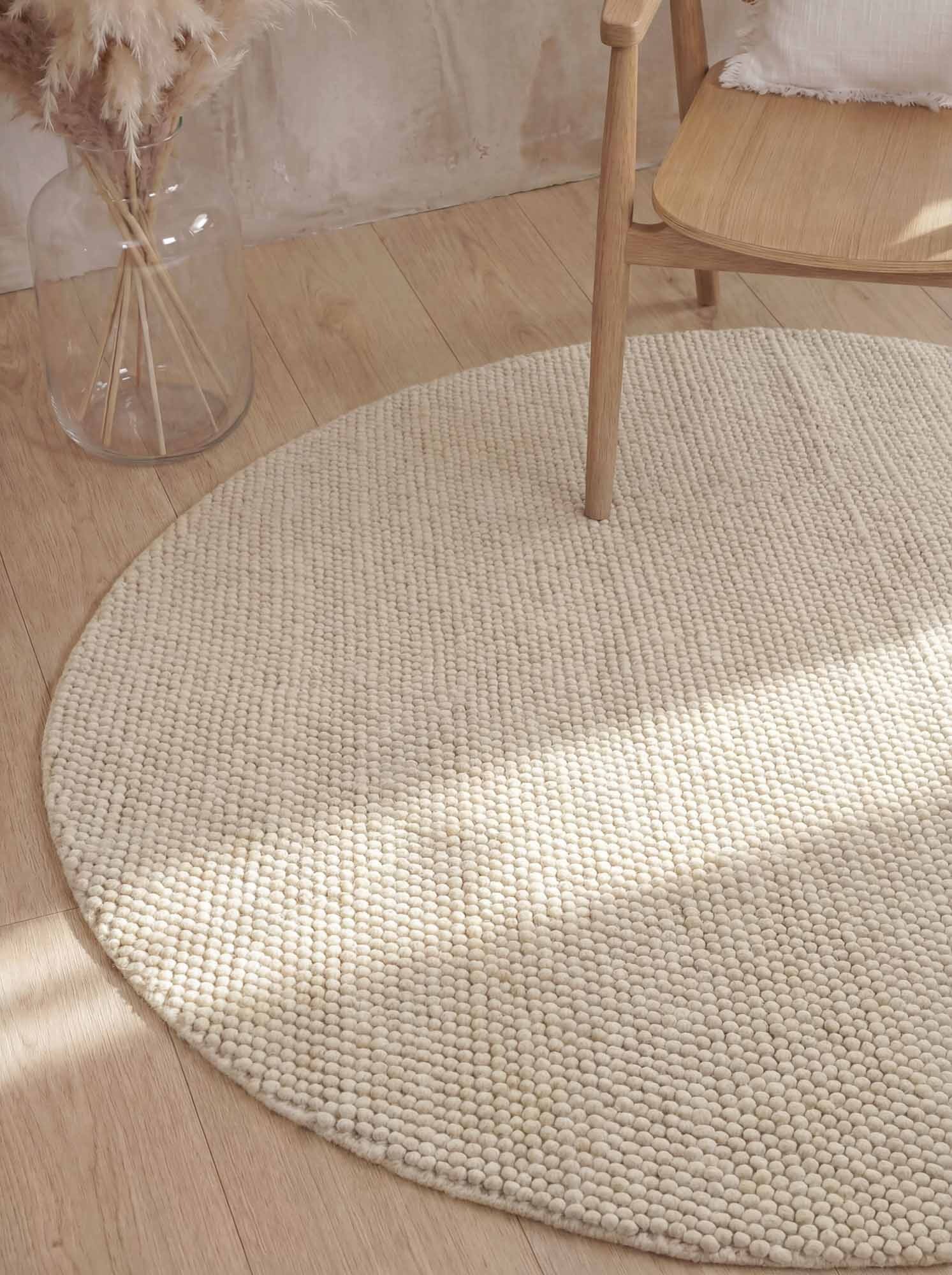 Ted Baker Wollteppich »Diana« rund 16 mm Höhe Wolle, Natur, Handgemacht, Wohnzimmer, Esszimmer, Schlafzimmer, Skandi