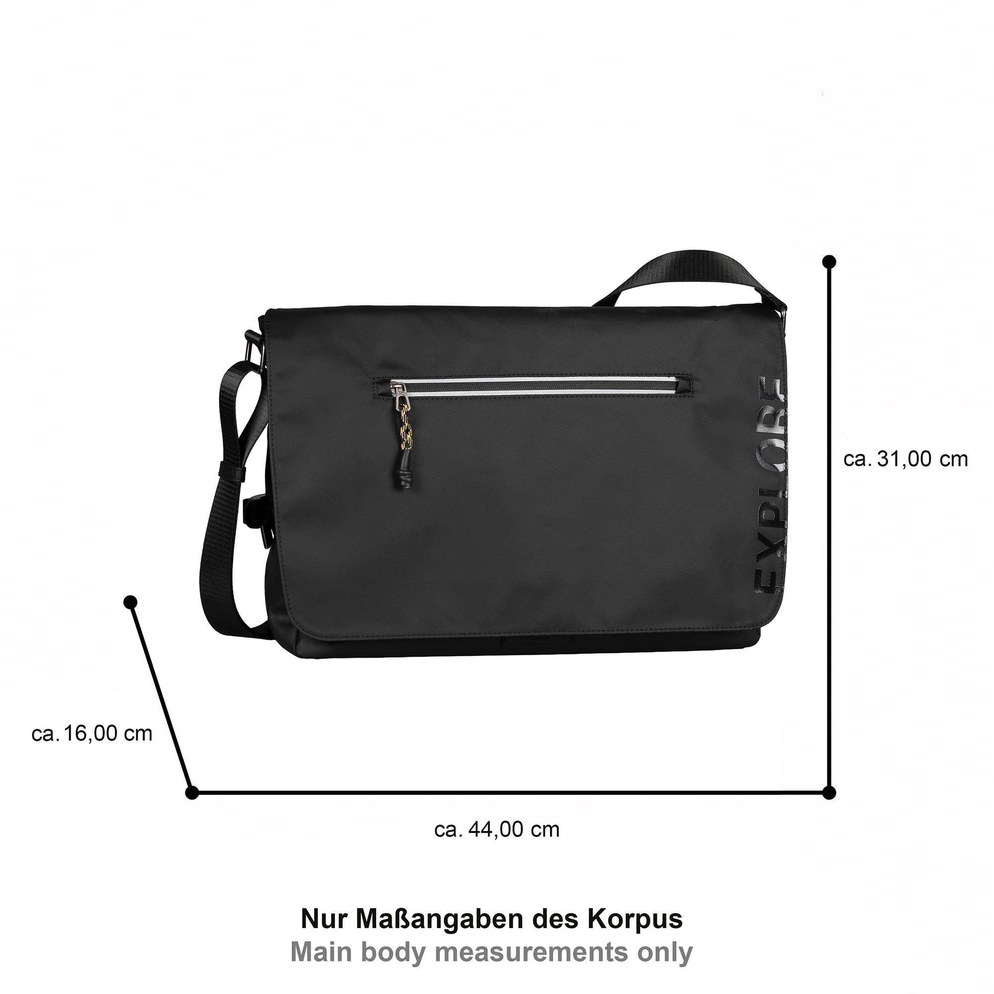 camel active Messenger Bag »Explore« Herren Umhängetasche mit reflektierende Reissverschlüsse