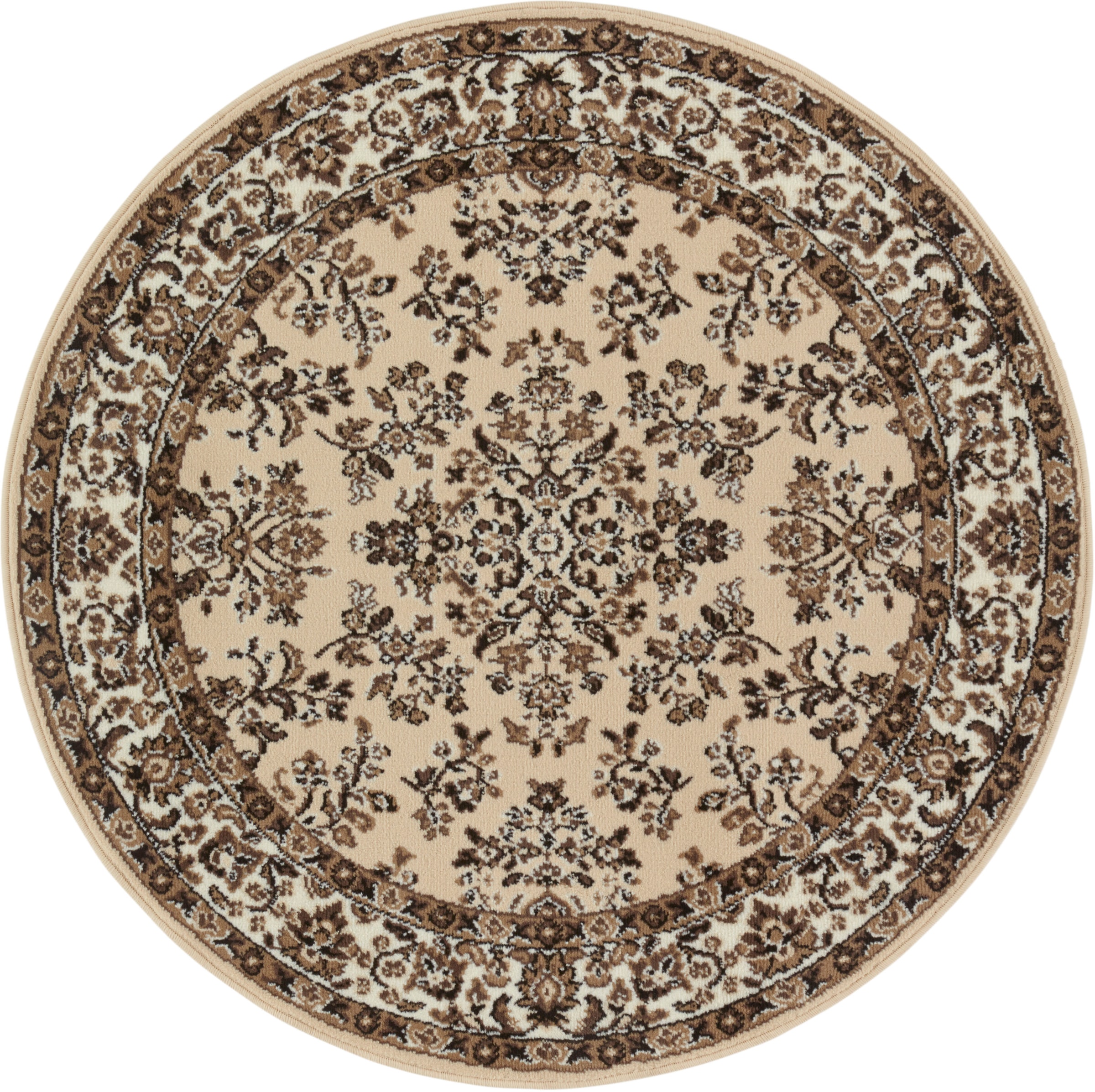 HANSE Home Teppich »Halton«, rund, 8 mm Höhe, Kurzflor, Orient Optik, mit Bordüre, robust, pflegeleicht, gekettelt