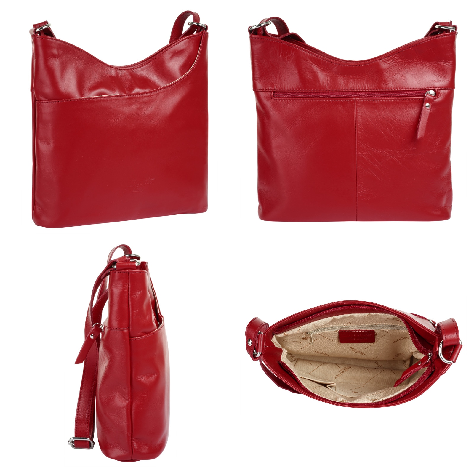 Samantha Look Umhängetasche, echt Leder, Made in Italy