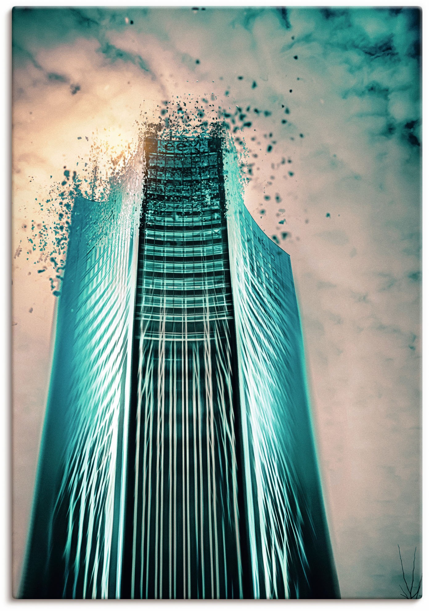 Image of Artland Wandbild »Aufloesung, Panorama Tower City Leipzig«, Gebäude, (1 St.), in vielen Grössen & Produktarten - Alubild / Outdoorbild für den Aussenbereich, Leinwandbild, Poster, Wandaufkleber / Wandtattoo auch für Badezimmer geeignet bei Ackermann Versa