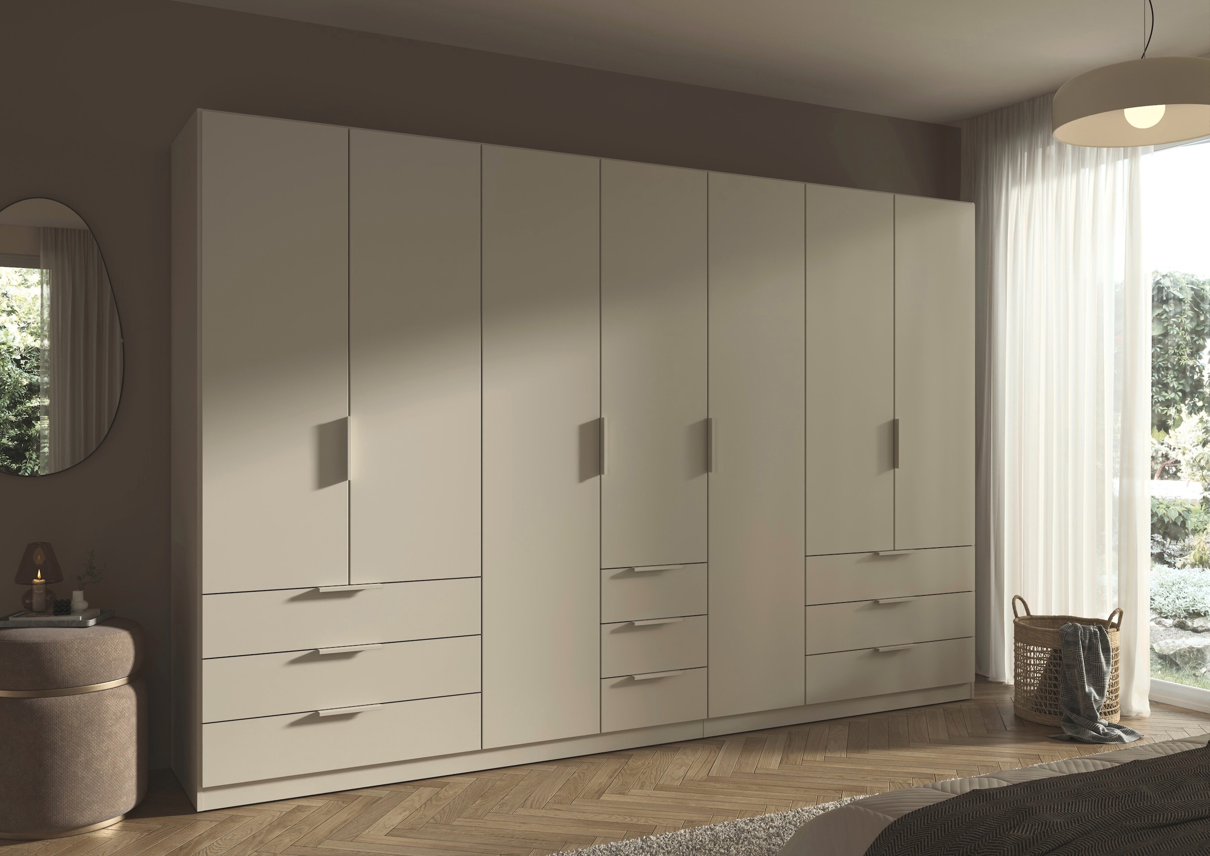 GOODproduct Kleiderschrank »Mehrzweckschrank Schrank Schlafzimmer Garderobe Mietswohnung XEELINA« Mehr Flexibilität durch variable Schubladenanordnung MADE IN GERMANY