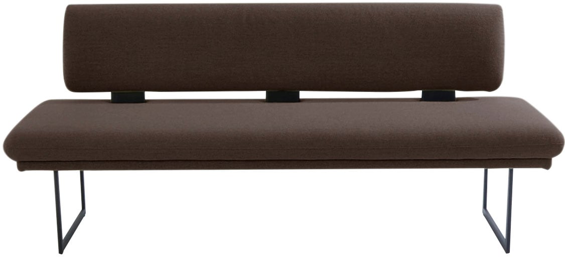 K+W Komfort & Wohnen Banc rembourré »Longbeach« 1 cuis tlg. Avec patins métalliques en structure noire, largeur 204cm ou 224cm
