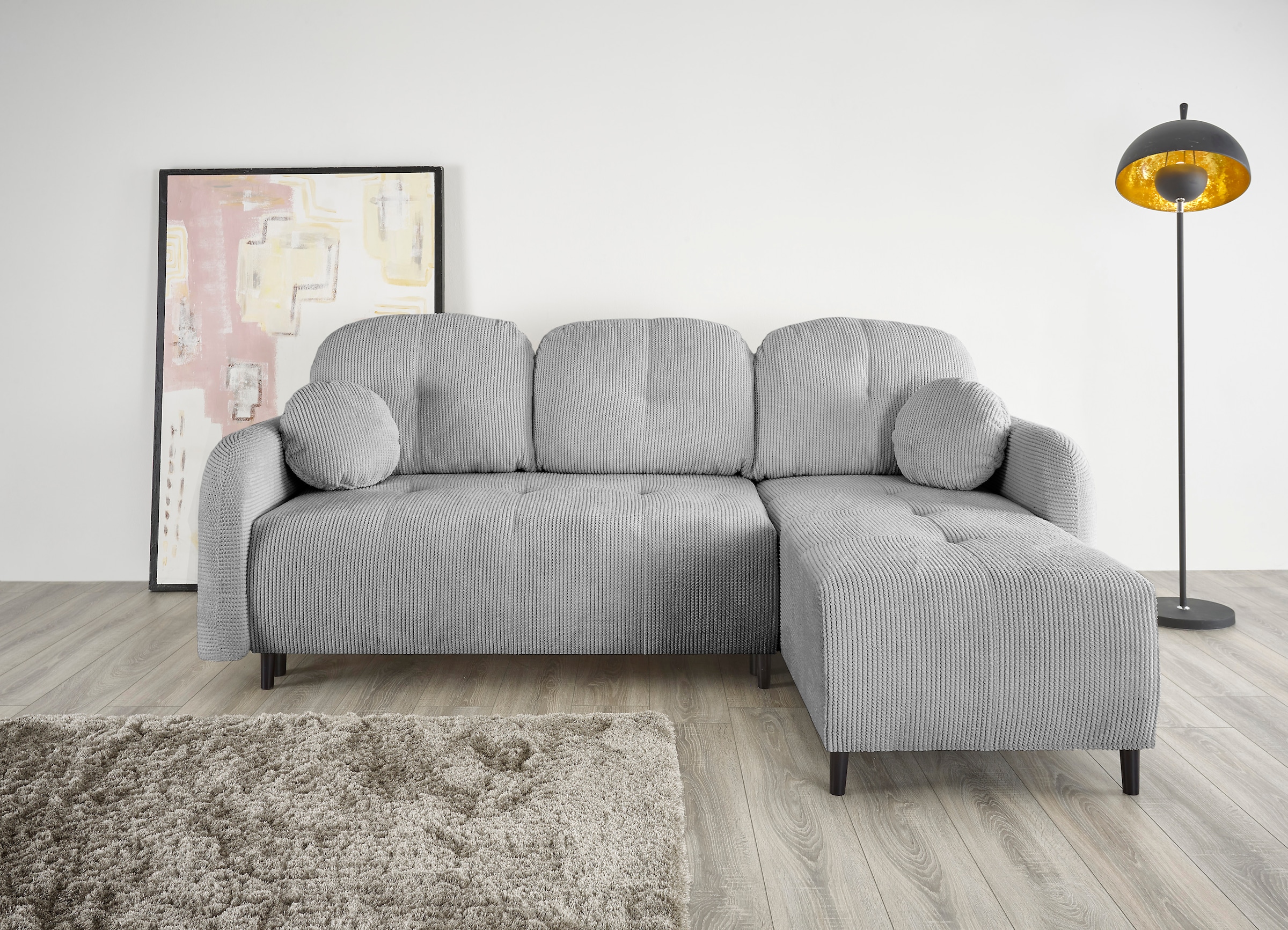 Ecksofa »BLAISE«, mit Bett-Funktion (Liegefläche 140/200 cm), Zier- und Rückenkissen