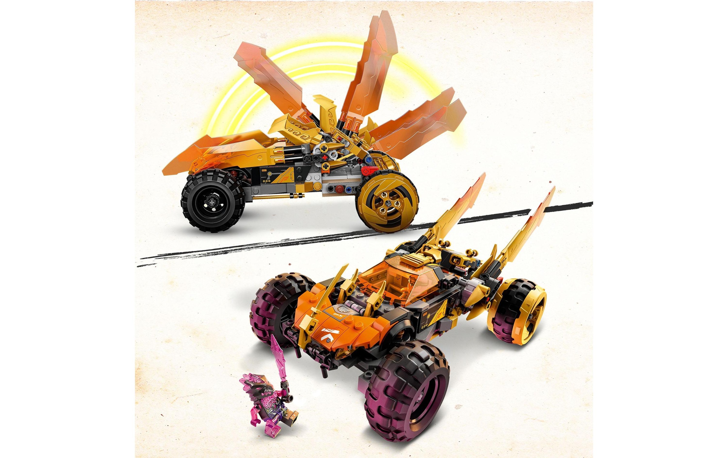 LEGO® Konstruktionsspielsteine »LEGO Ninjago Coles Drachen-Flitzer«, (384 St.)
