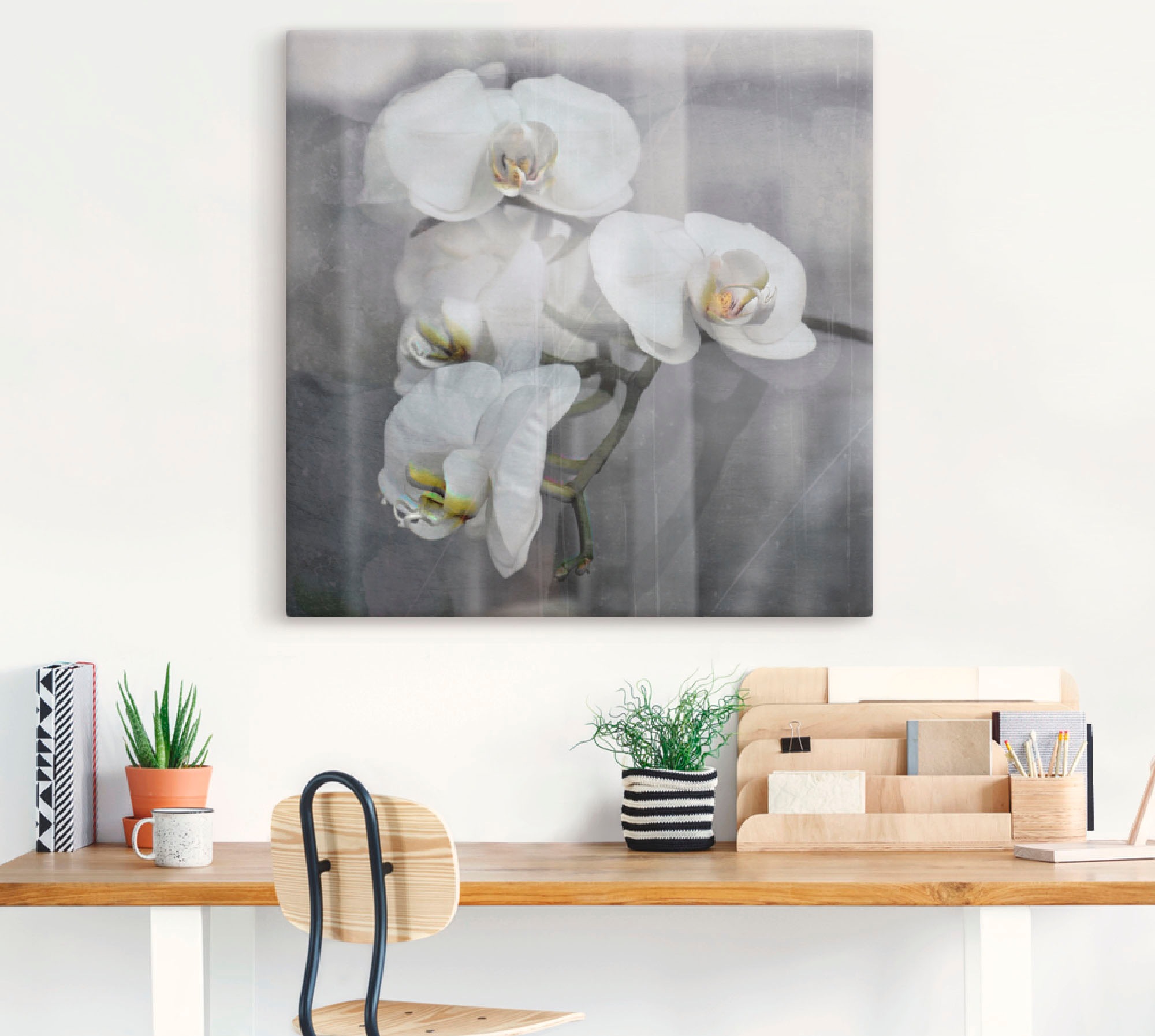 Artland Tableau sur toile »Weisse Orchideen - white Orchid« 1 cuis tlg. auf Holzrahmen gespannt