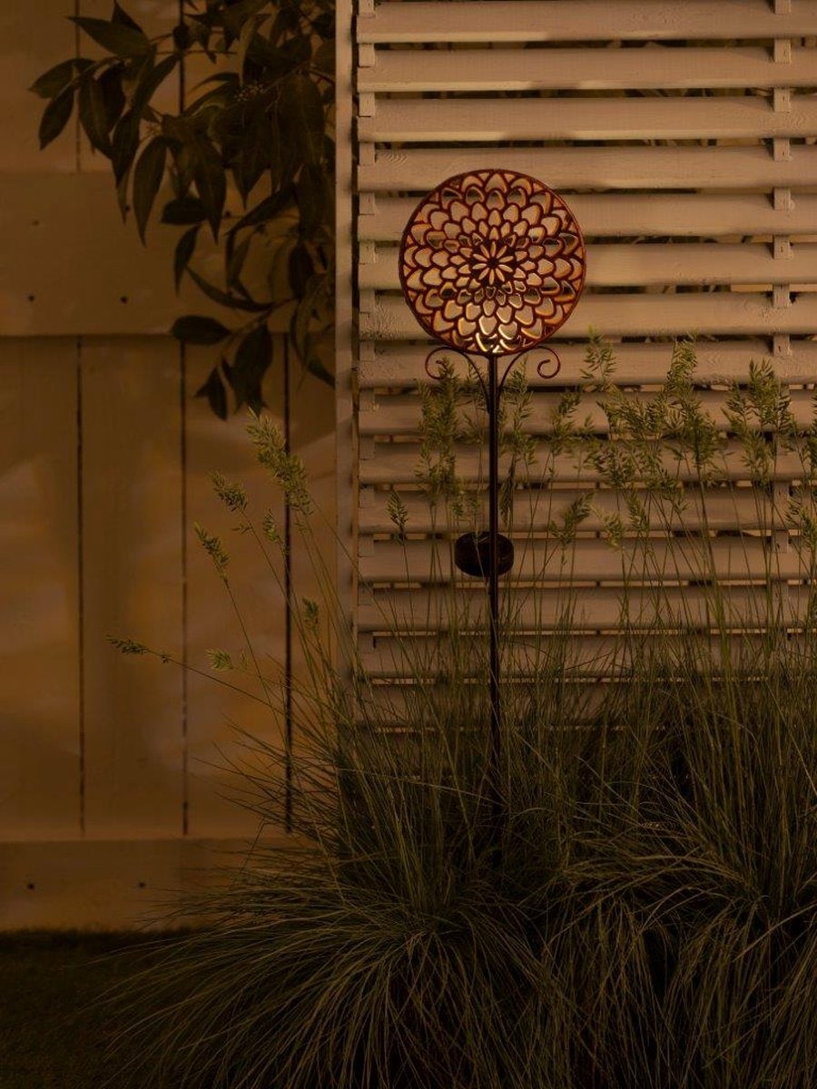 LUXFORM Lampe de jardin »Solar-Erdspiess-Gartenlampe - Mandala - 2 Stück« Module LED 2 cuis ornement décoratif de jardin