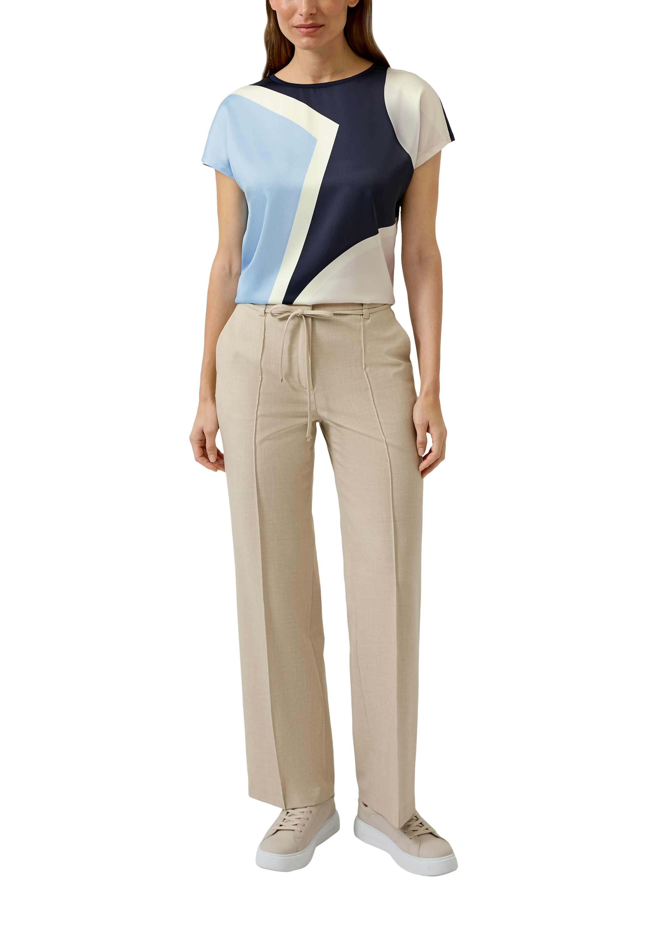 s.Oliver BLACK LABEL Shirt à col rond mit grafischem Muster