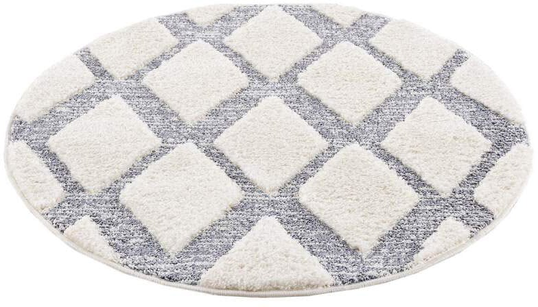 Carpet City Hochflor-Teppich »Focus 4497«, rund, 20 mm Höhe, Boho-Teppich, Hochtief-Muster/ 3D-Effekt, für Wohnzimmer, Schlafzimmer