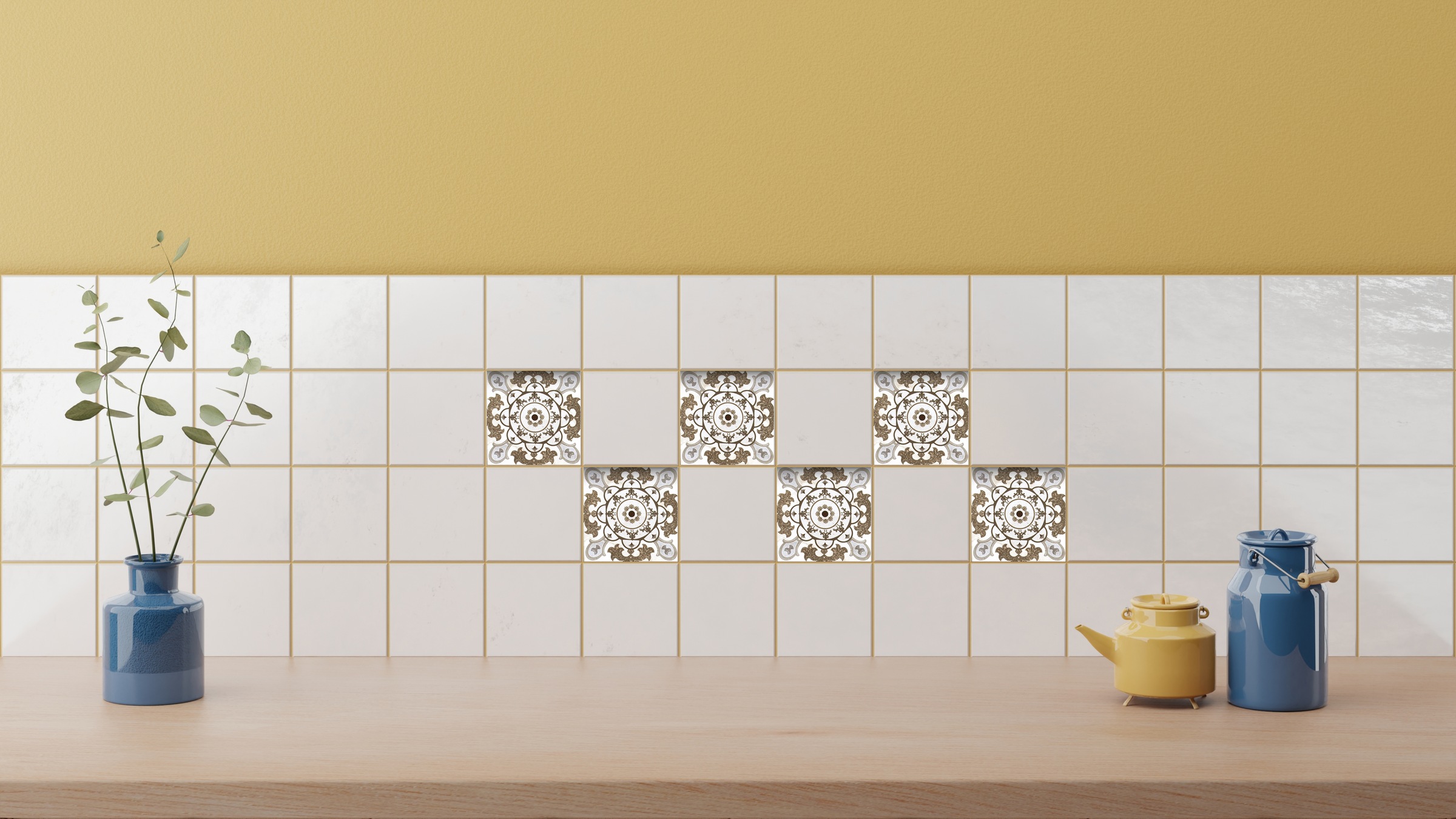 queence Autocollants pour carrelage »Mosaik Muster« Dalles autocollantes, autocollants, lot de 12