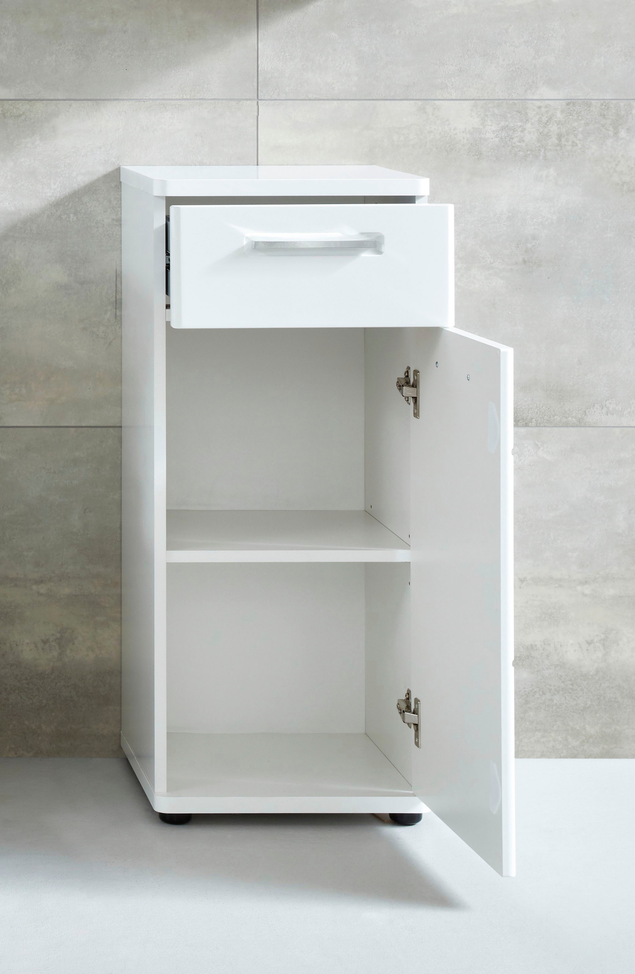 welltime Unterschrank »Mora«, Standschrank mit 1 Tür & 1 Schublade - (B/T/H) 37/34/87 cm