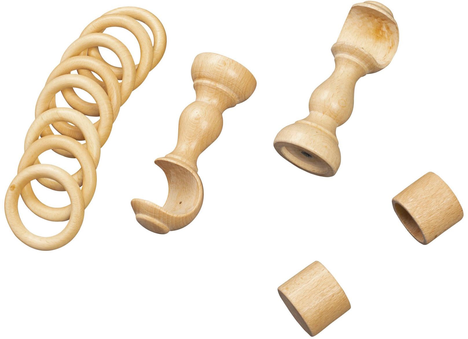 SN DECO GROUP Gardinenstange »Cafiro«, 1 läufig-läufig, Fixmass, 28 mm, Holz, verschiedene Längen und Farben, Komplettset