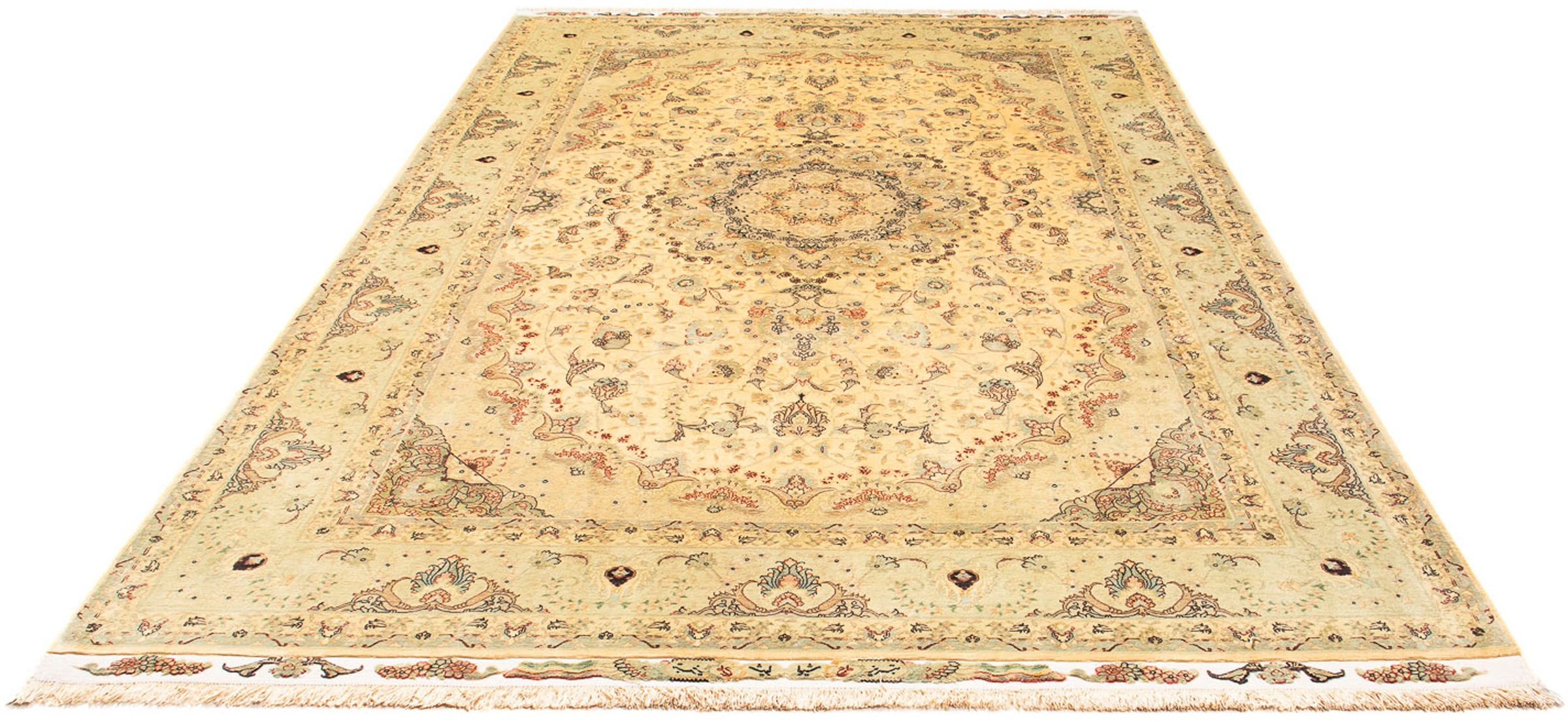 Image of morgenland Orientteppich »Perser - Täbriz - Royal - 312 x 200 cm - beige«, rechteckig, 7 mm Höhe, Wohnzimmer, Handgeknüpft, Einzelstück mit Zertifikat bei Ackermann Versand Schweiz