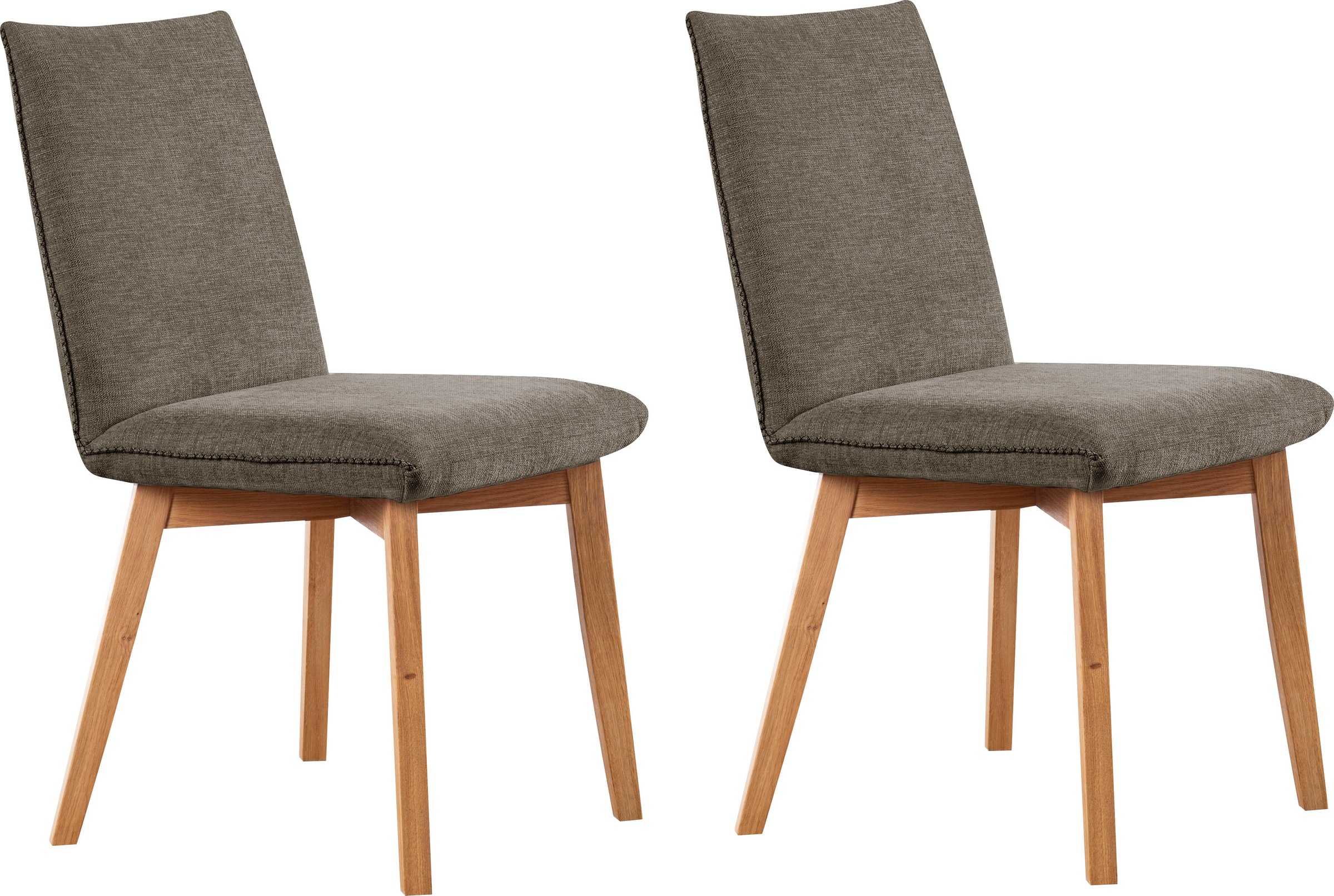 Image of Premium collection by Home affaire Esszimmerstuhl »London«, (Set), 2 St., Strukturstoff-Struktur grob, in verschiedenen Qualitäten, Gestell aus Eiche Massivholz bei Ackermann Versand Schweiz