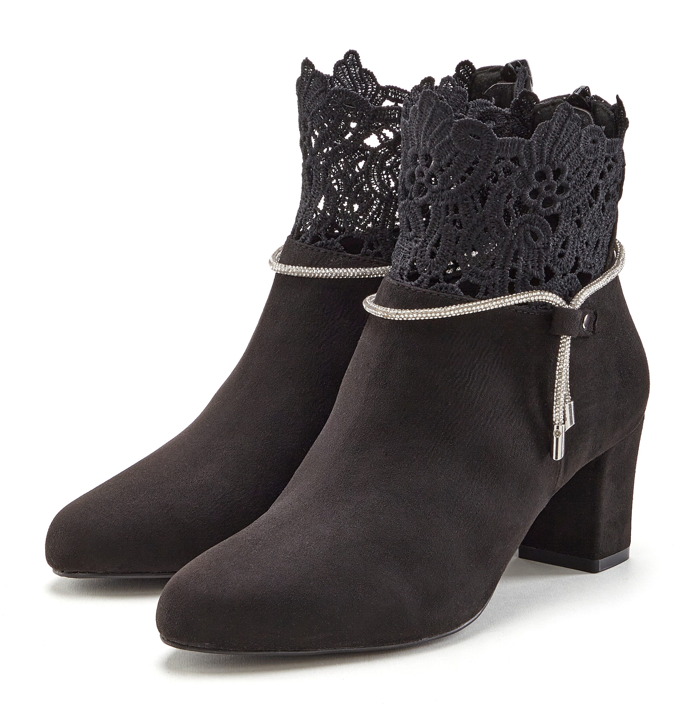Image of LASCANA Stiefelette "Stiefel, Boots," mit elegantem Spitzenbesatz