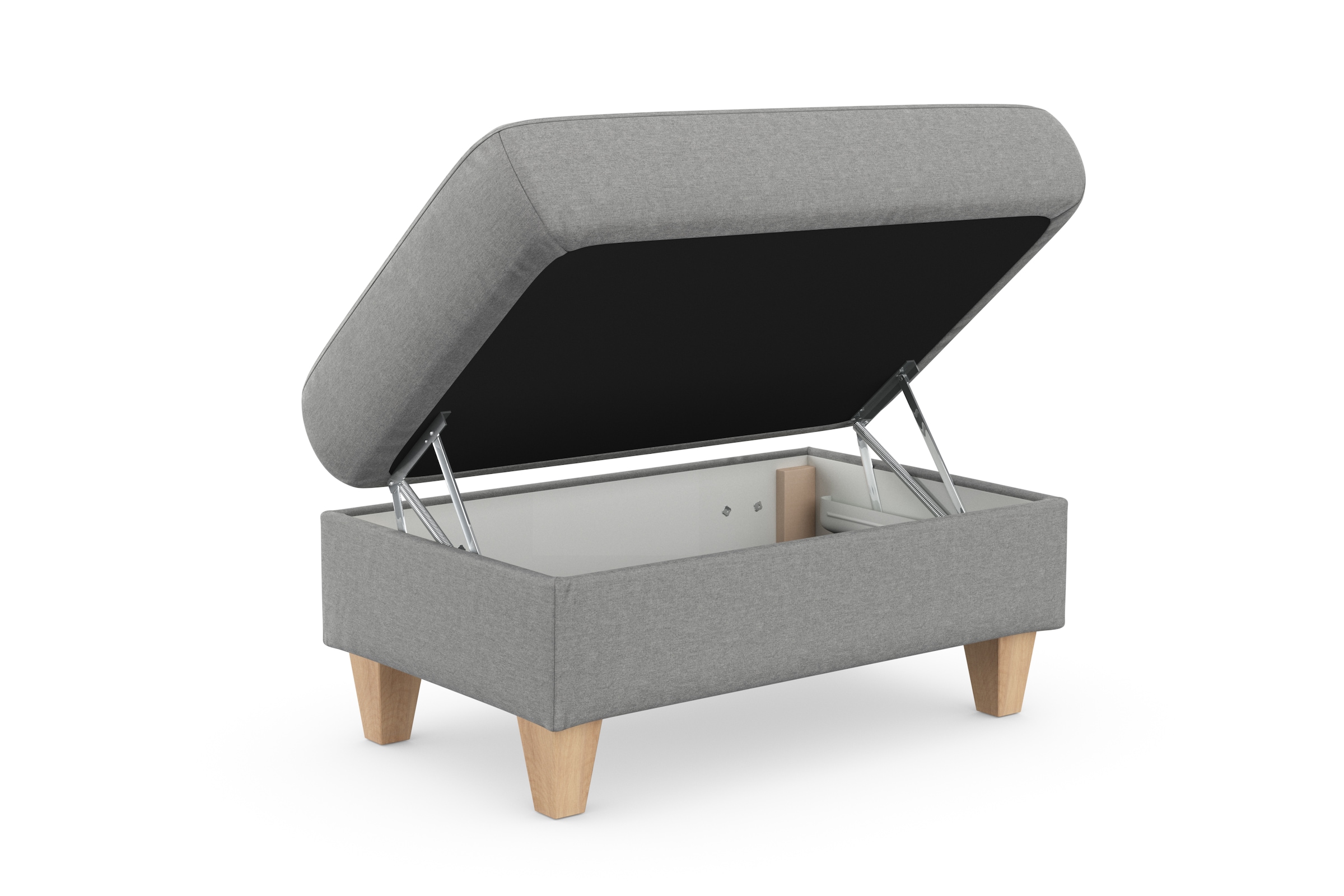 sit&more Stauraumhocker »Farö«, mit Stauraum und Federkern und naturfarbenen Füssen