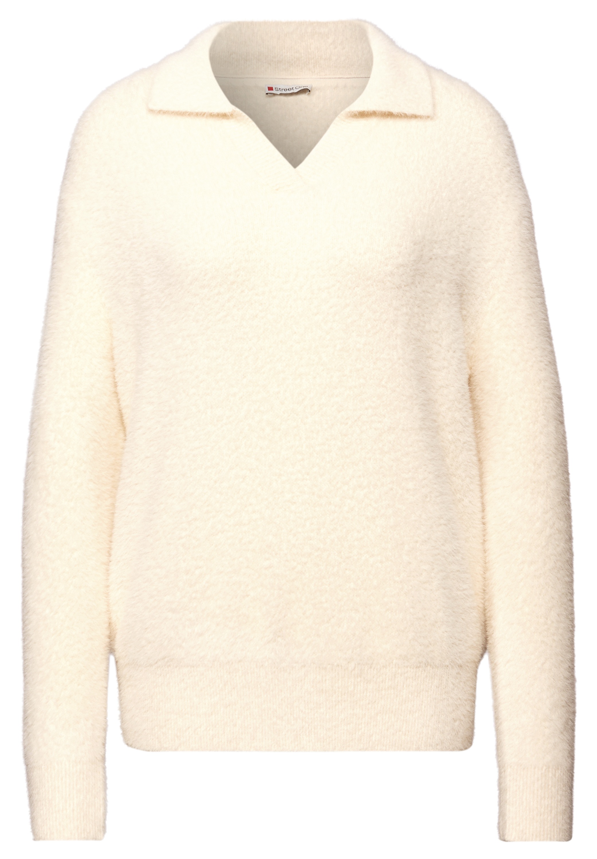 STREET ONE Strickpullover, flauschiges Federgarn, Regular Fit