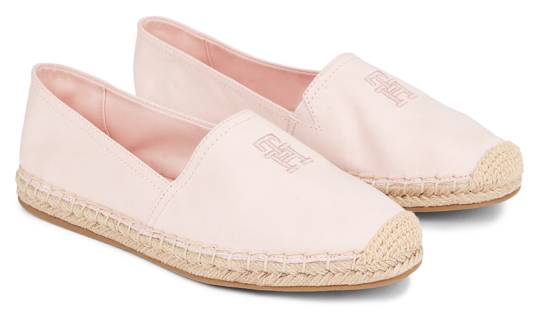 Tommy Hilfiger Espadrille »EMBROIDERED FLAT ESPADRILLE«, Sommerschuh, Strandschuh, Loafer, Slipper in schmaler Form