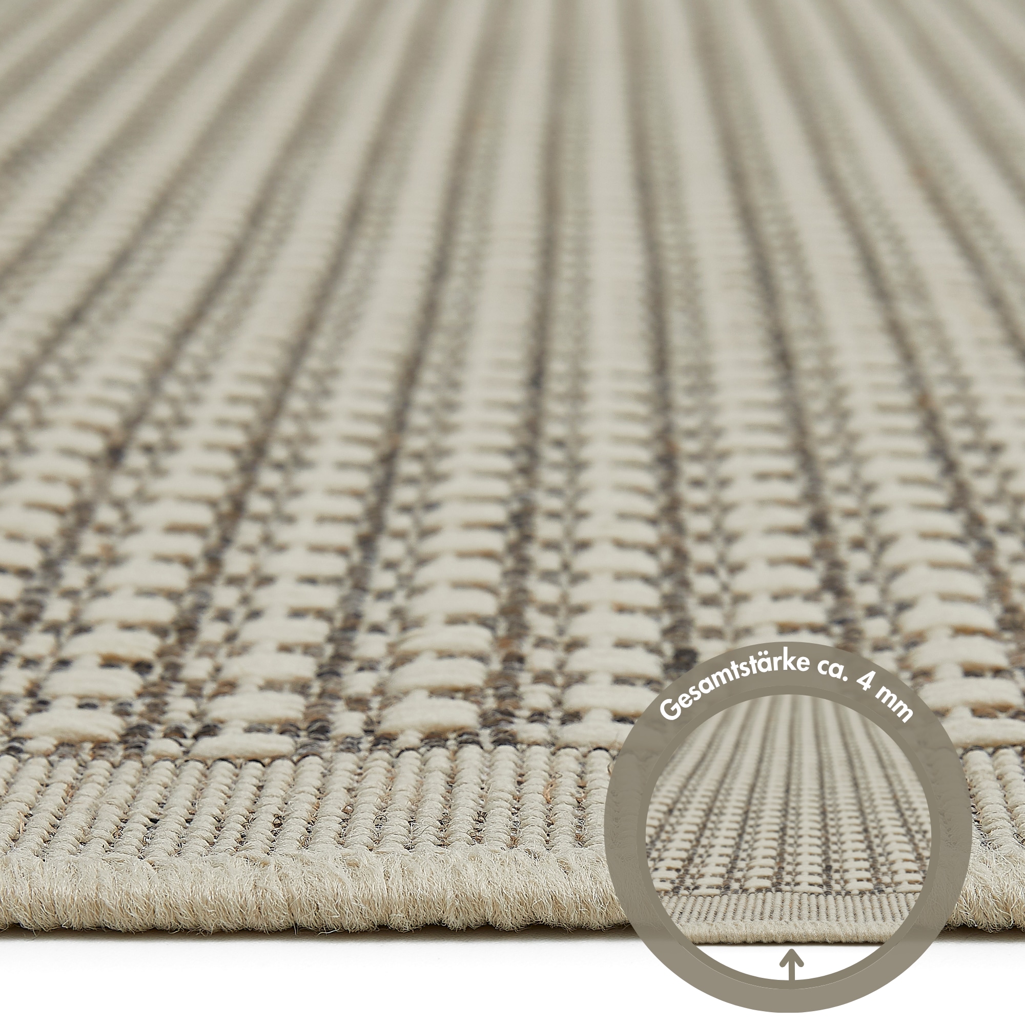 Andiamo Teppich »Savannah« rechteckig 4 mm Höhe Flachgewebe, In- und Outdoor geeignet, Wohnzimmer