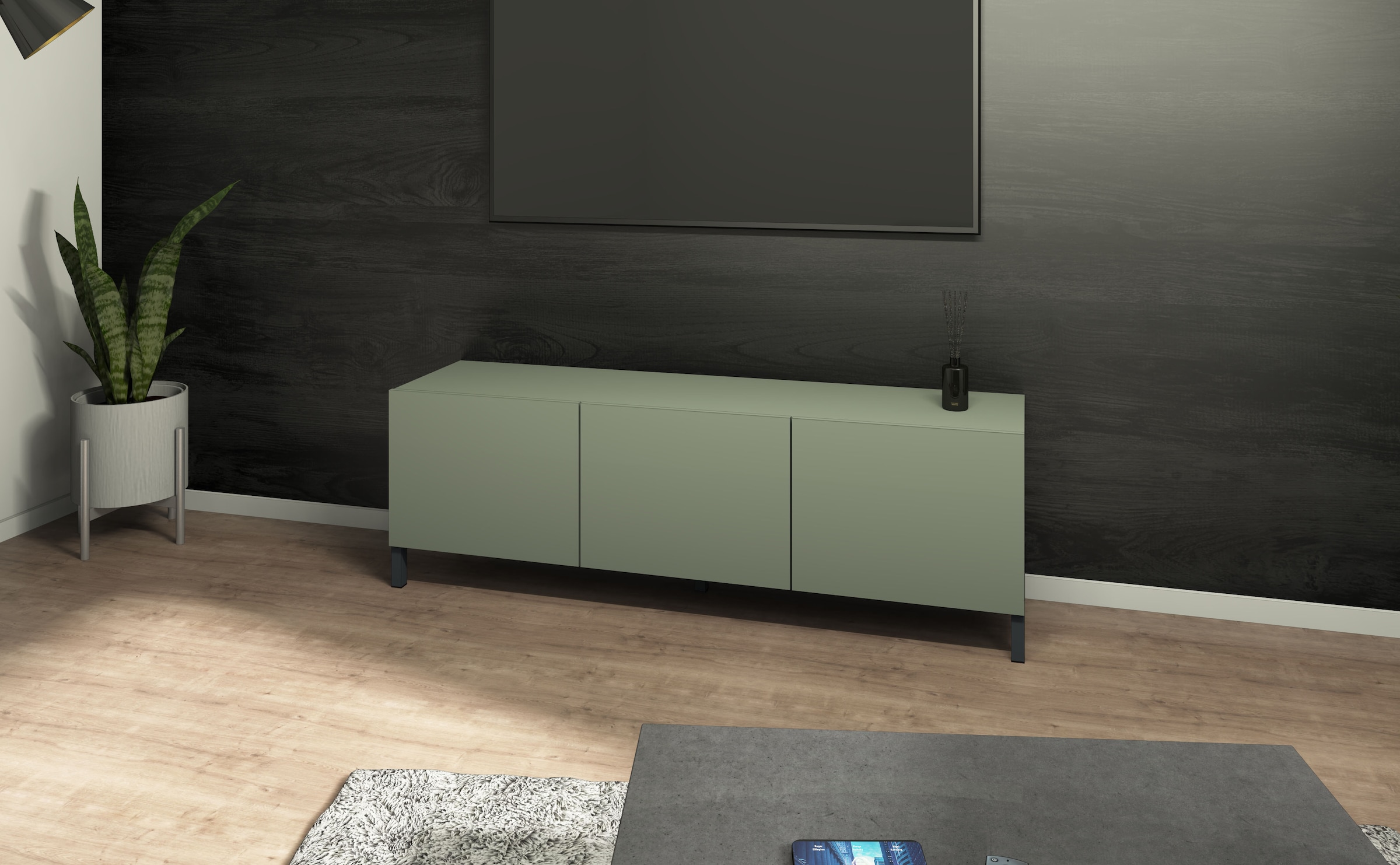 borchardt Möbel Table basse Metallfüsse, grifflose Optik