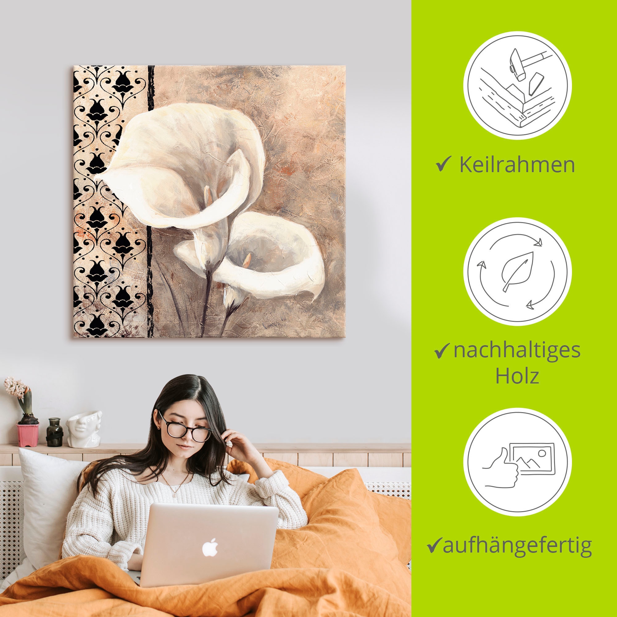 Artland Tableau sur toile »Klassische Callas« 1 cuis tlg. auf Holzrahmen gespannt