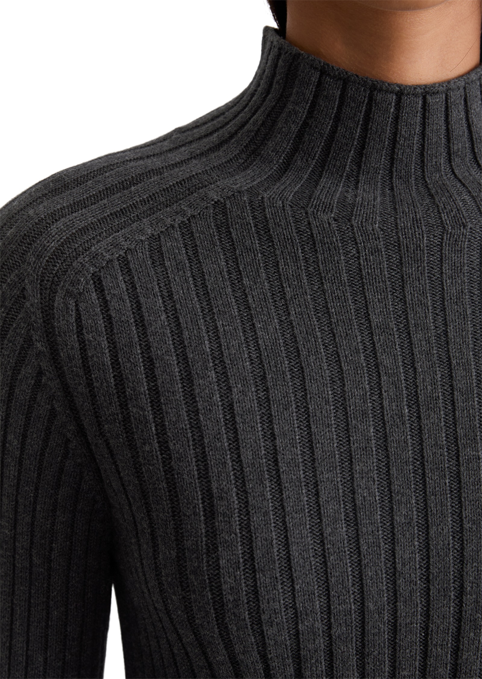 Marc O'Polo Strickpullover, Turtleneck, Rippstrick, slim fit