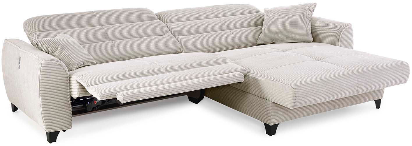 Jockenhöfer Gruppe Canapé d'angle »Double One L-Form, B: 288 cm, 2x120 cm breite, elektr. Relaxfunktionen« réglage de la tête, connexion USB & coussin décoratif