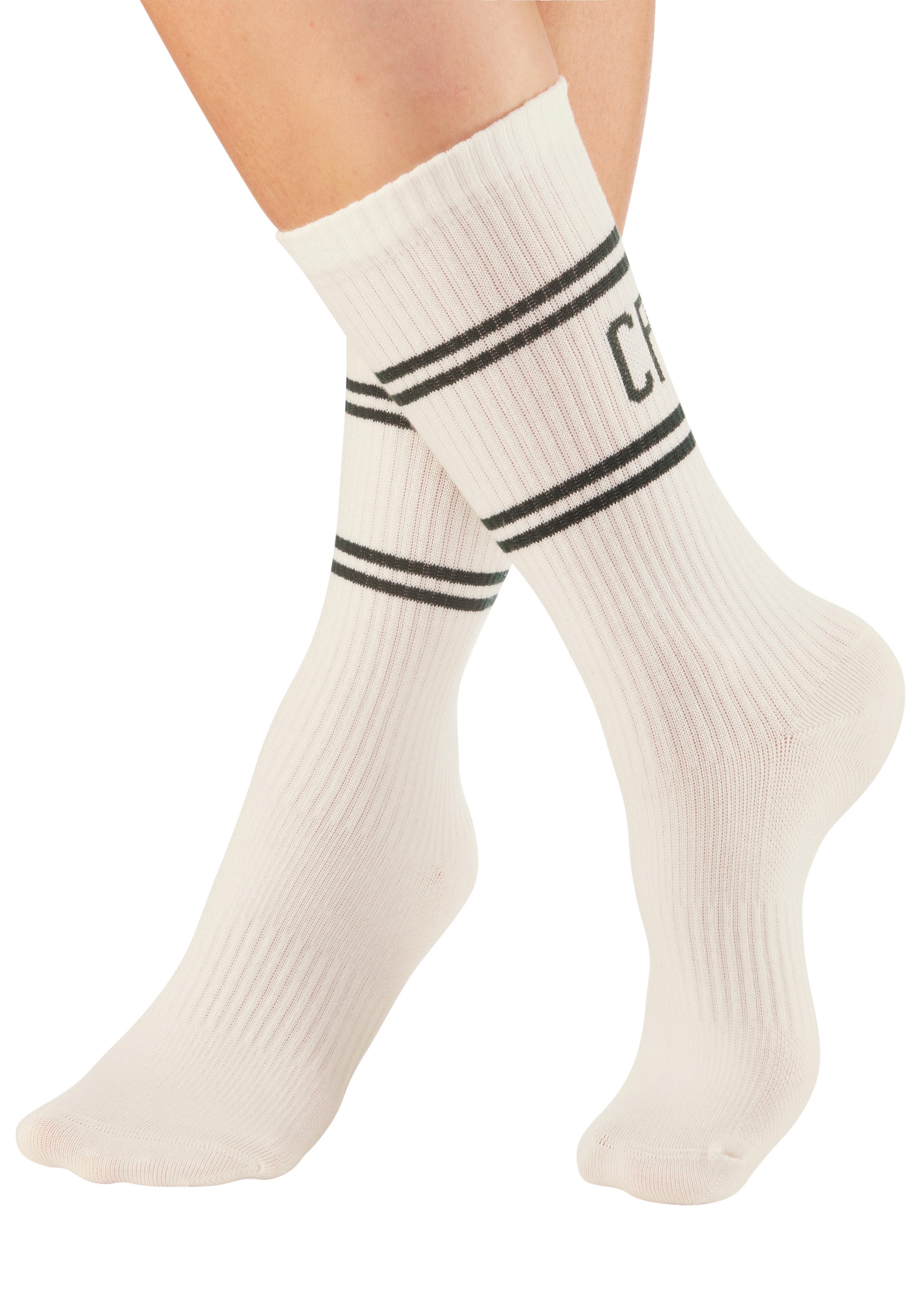 Copenhagen Studios Langsocken Packung, 2 Stk. tlg. mit Pikeé-Struktur unter der Sohle