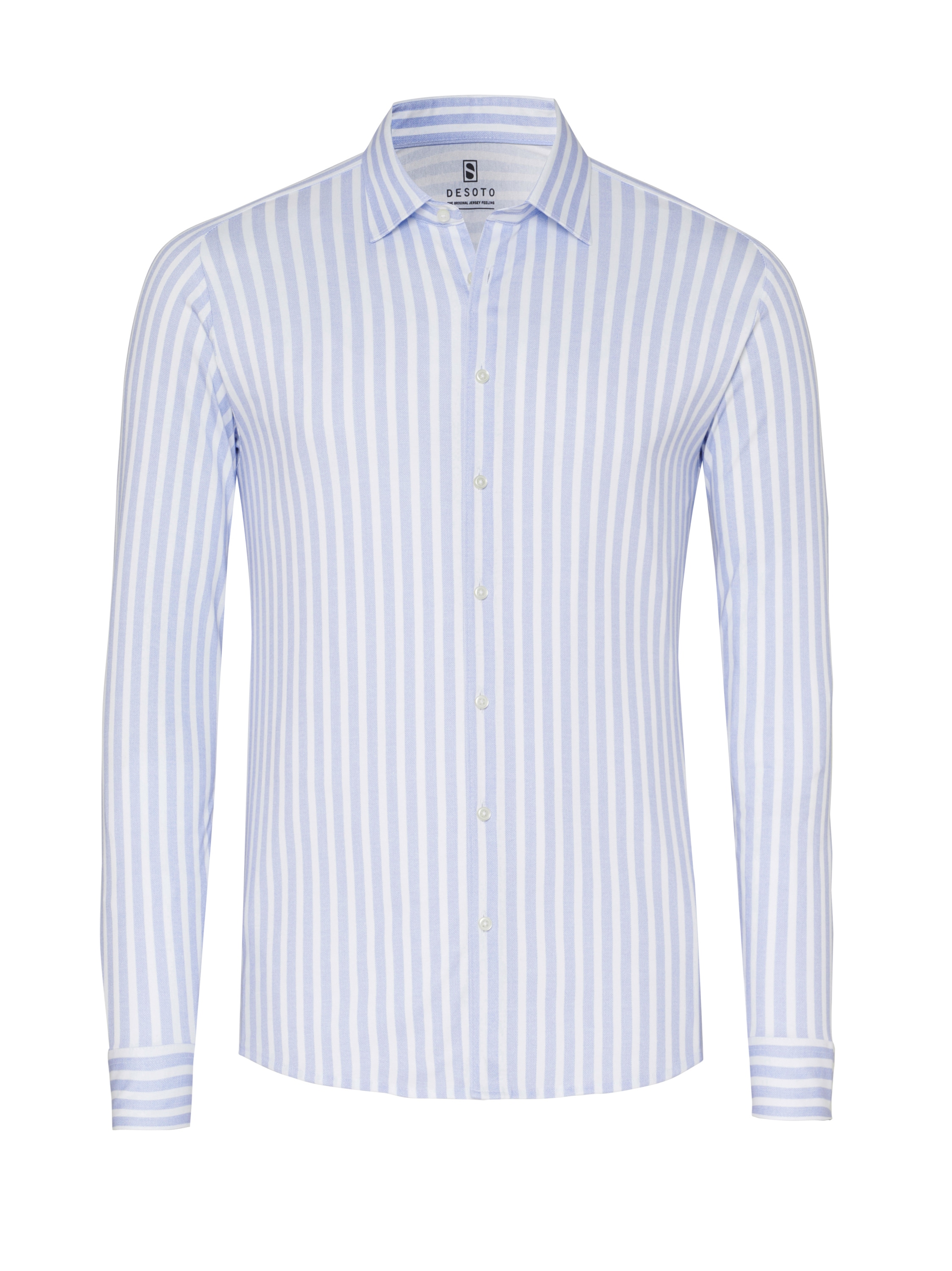 DESOTO Langarmhemd »Casual Kent 1/1« Jerseyshirt, Kentkragen, slim fit