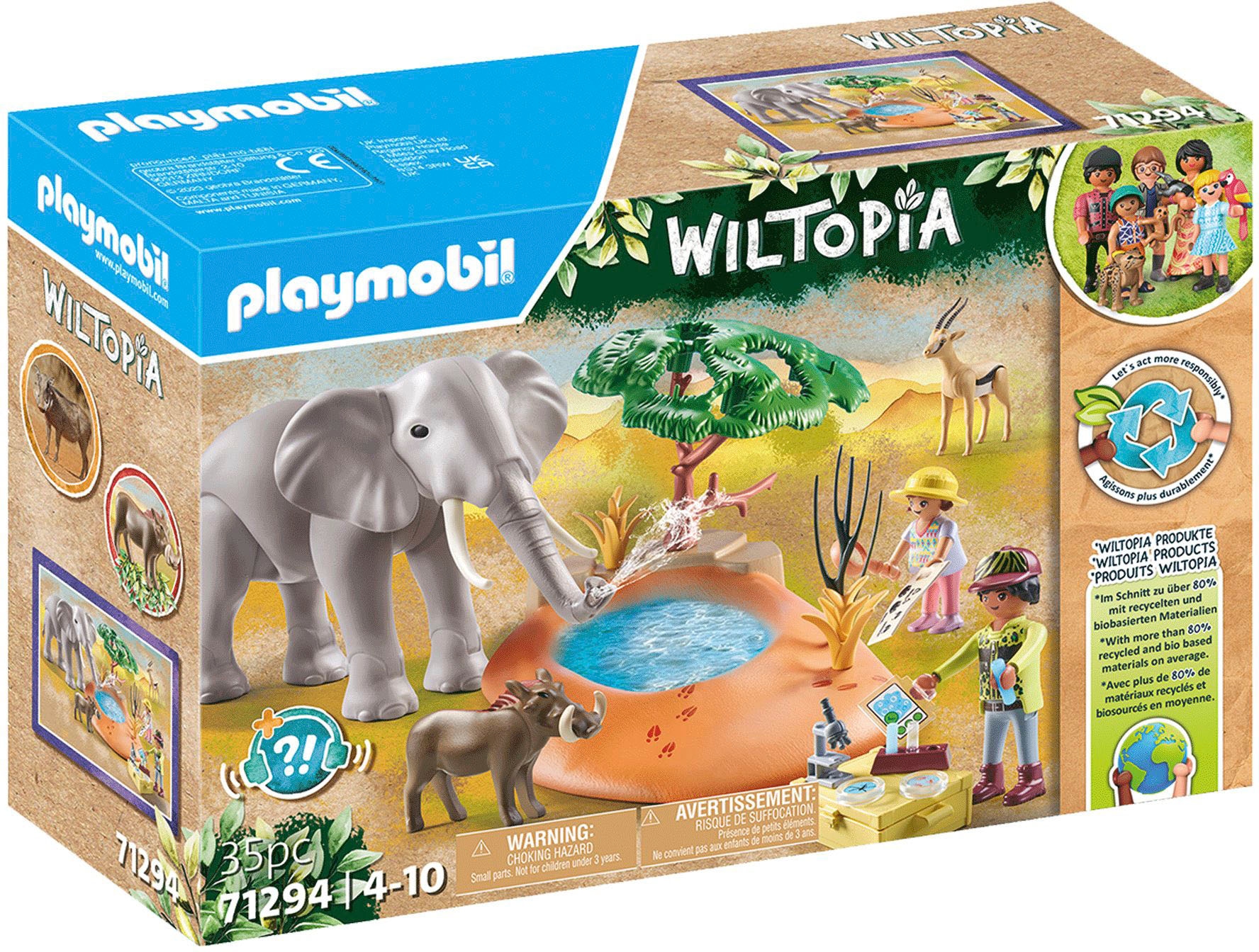 Playmobil® Konstruktions-Spielset »Spritztour zum Wasserloch (71294), Wiltopia«, (35 St.), teilweise aus recyceltem Material; Made in Europe