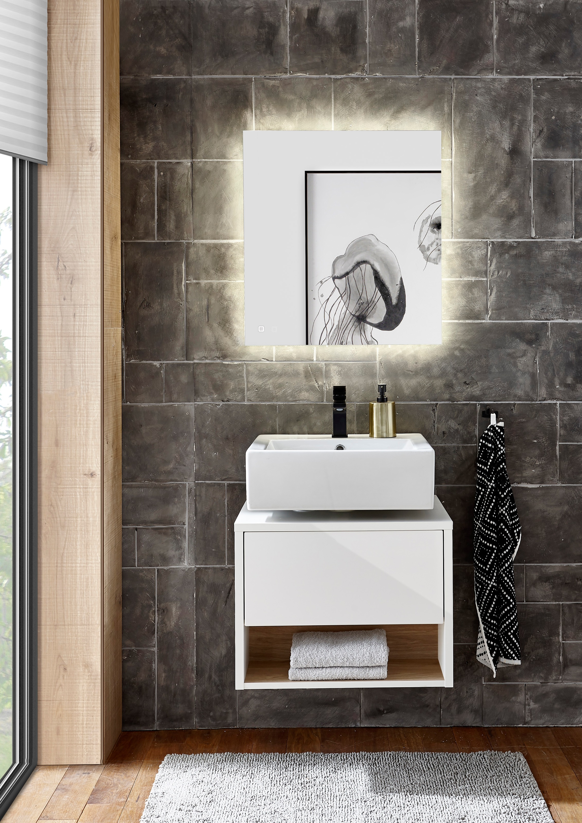 Home affaire Badmöbel-Set »Studio Line, Bad im modernen Design, 2-teiliges Badezimmer« 2 Stk. tlg.