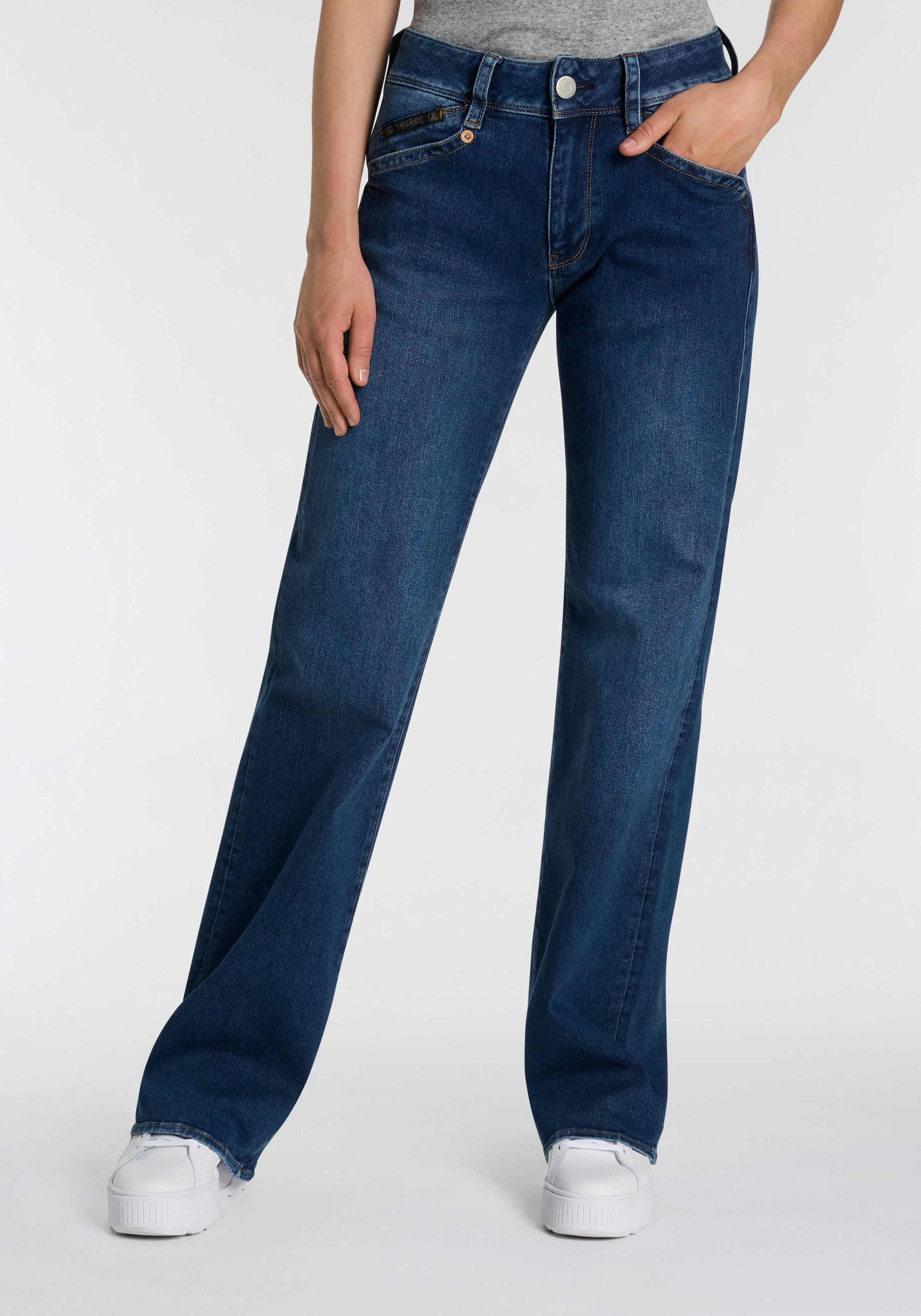 Image of Herrlicher Straight-Jeans "Prime New Denim Cashmere Touch" mit hoher Leibhöhe