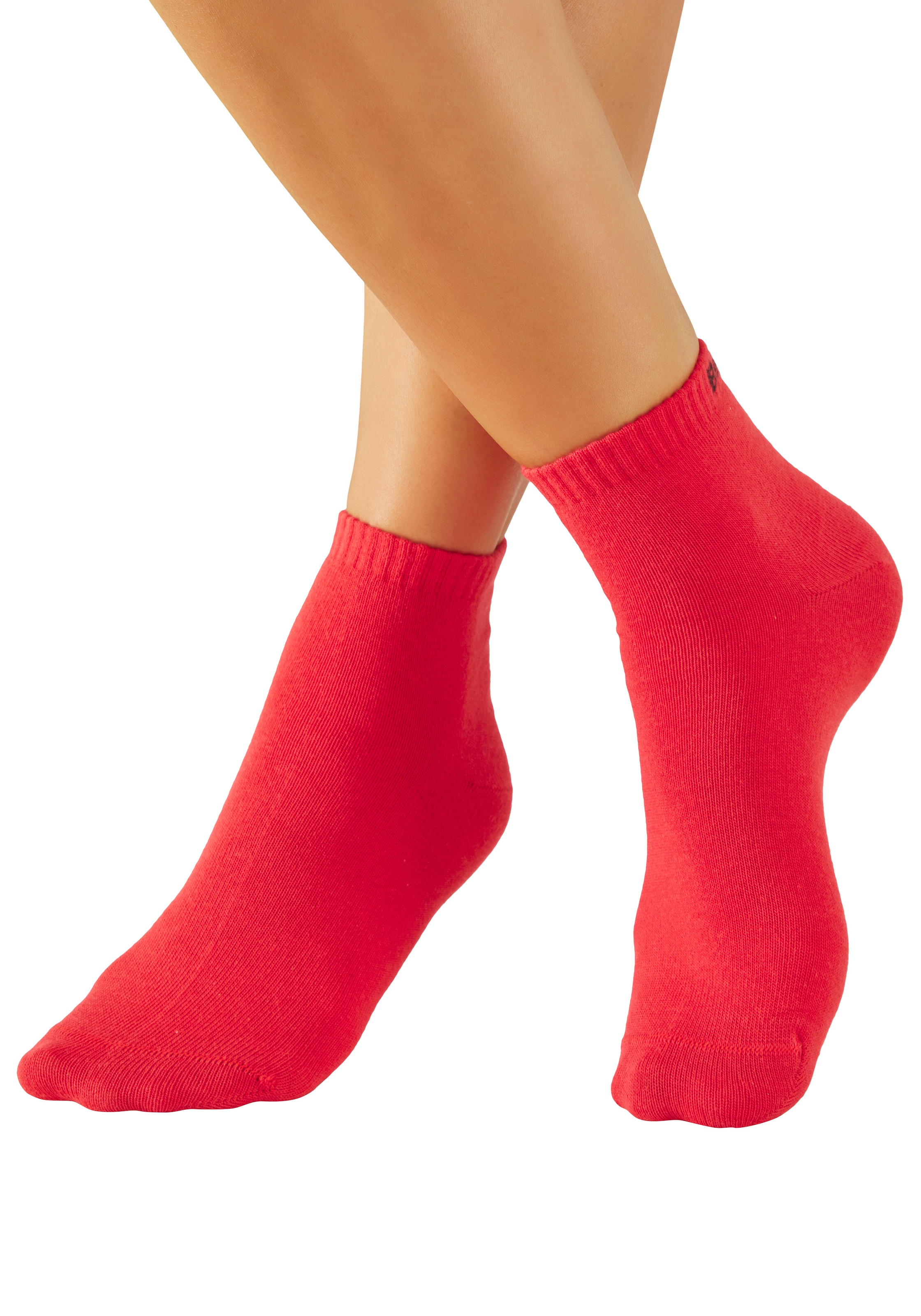 Bench. Chaussettes courtes »für Damen und Herren in Baumwollmischung, für Sport und Freizeit« Paquet, 6 Couple tlg. avec inscription logo classique, sans éponge,