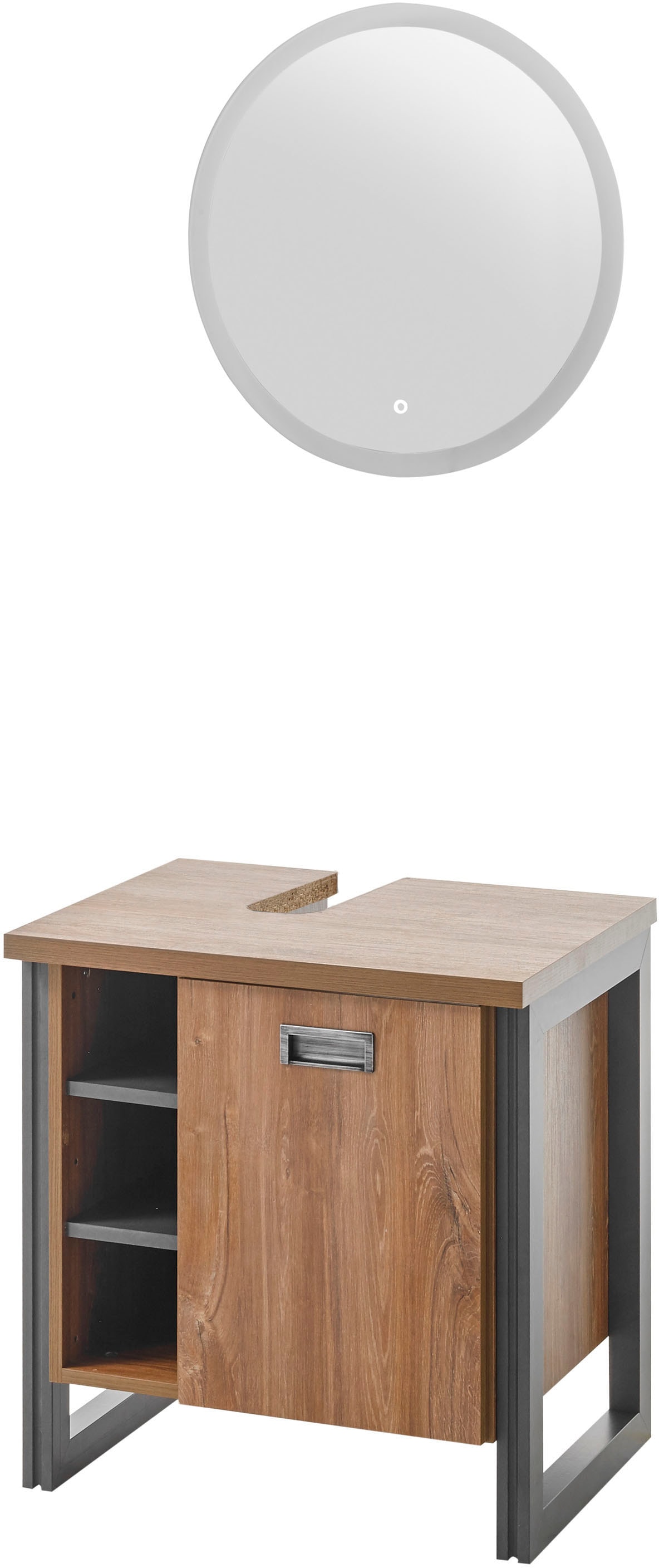 Image of Home affaire Badmöbel-Set "Detroit, Bad im Industrialdesign, inkl. LED, 2-teiliges Badezimmer" 2 Stk. tlg.