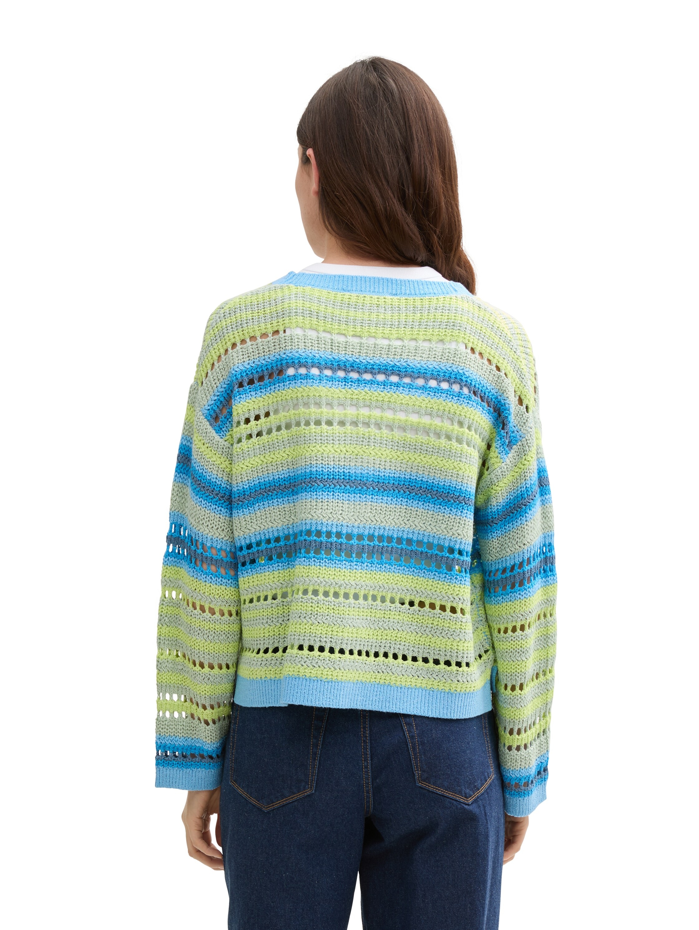 TOM TAILOR Denim Cardigan, mit Streifen Muster