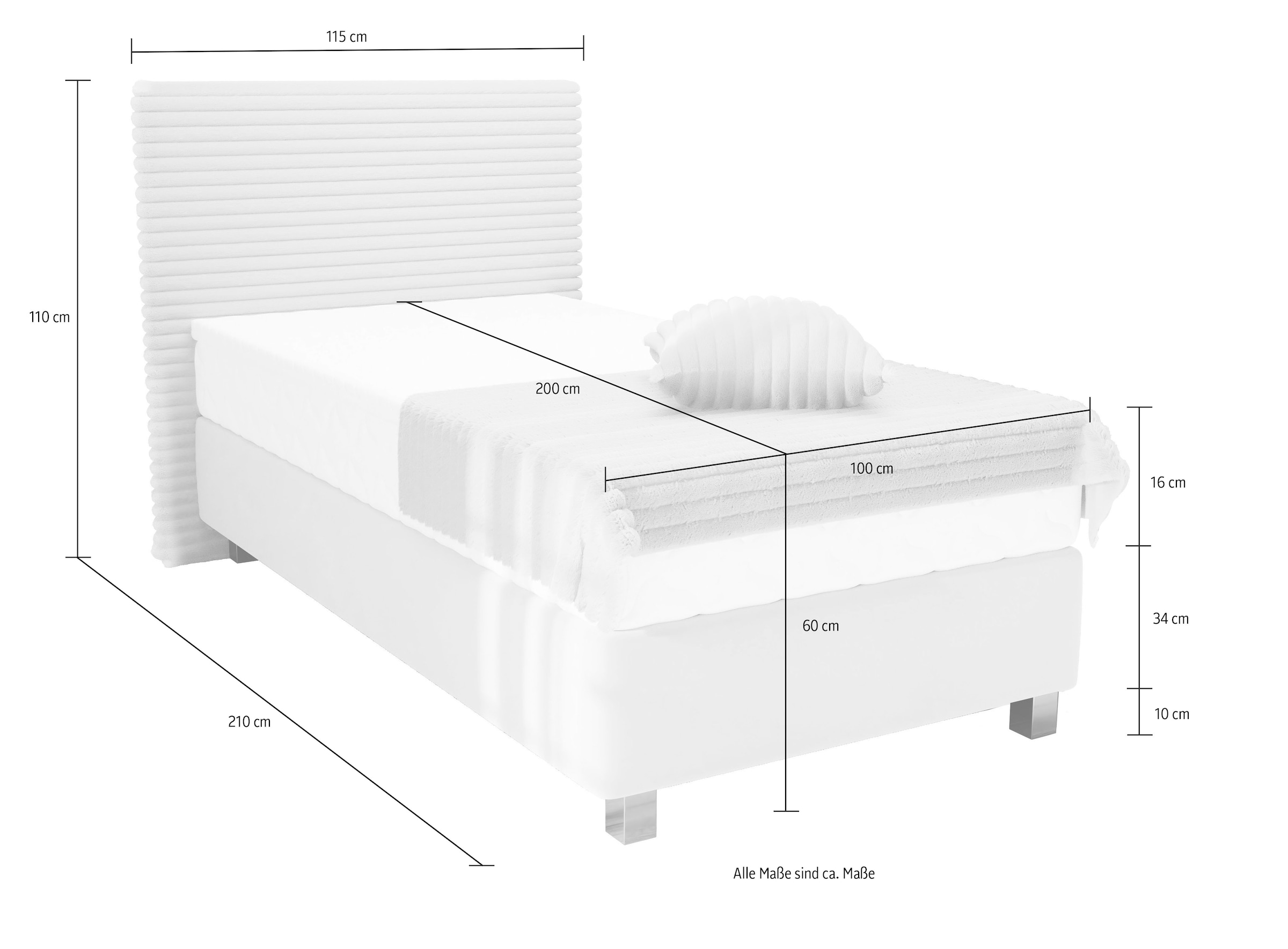 Westfalia Schlafkomfort Boxspringbett »Sven« inkl. Zierkissen, wahlweise mit und ohne Kaltschaum-Topper