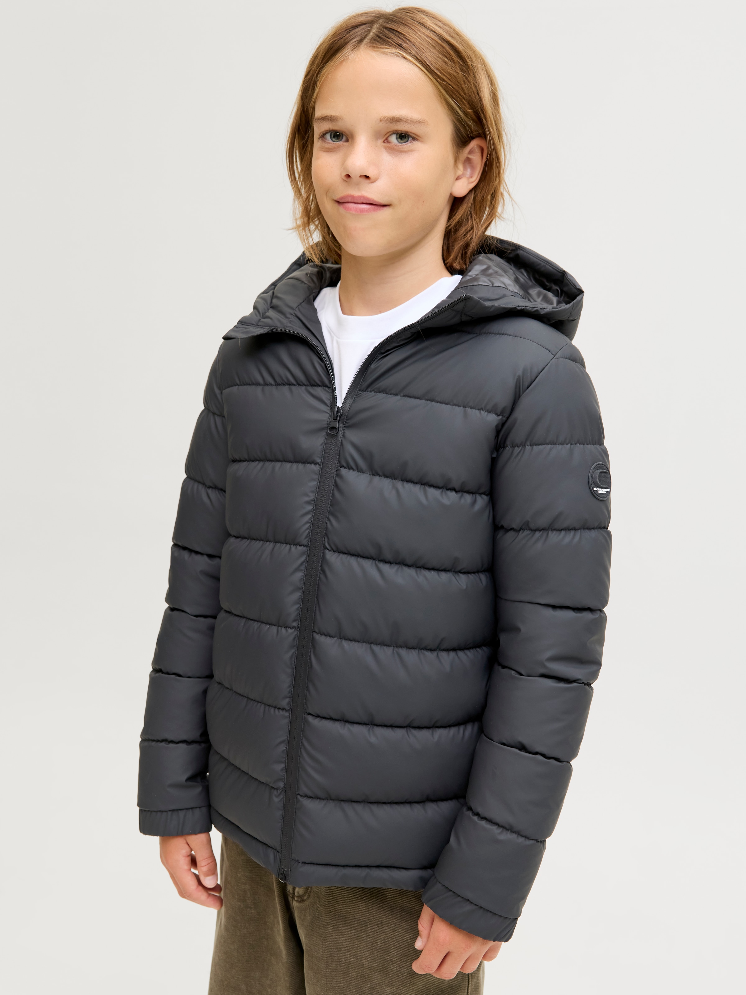Image of Jack & Jones Junior Steppjacke "JCOPOINT PU PUFFER JACKET BF JNR" mit Kapuze