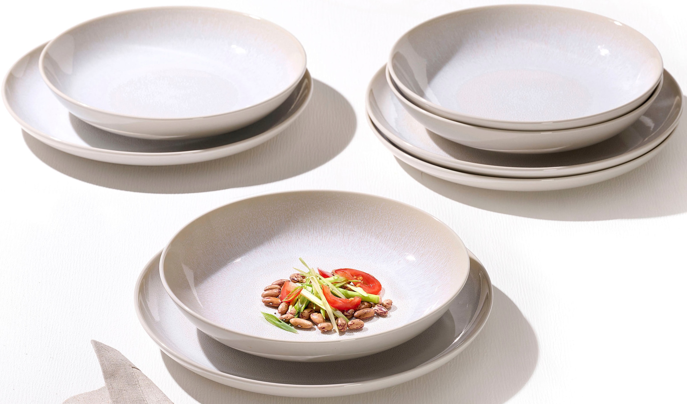 Image of Ritzenhoff & Breker Tafelservice "Laredo" Teller Set, Geschirr-Set, Reaktionsglasur, jedes Stück ein Unikat